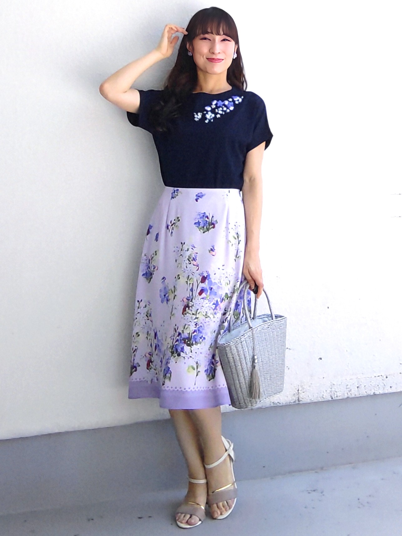 keinaさんの「SunaUna｜【SS～Lサイズ展開／スパンコール・ビジュー・刺繍】クラフトニット」を使ったコーディネート