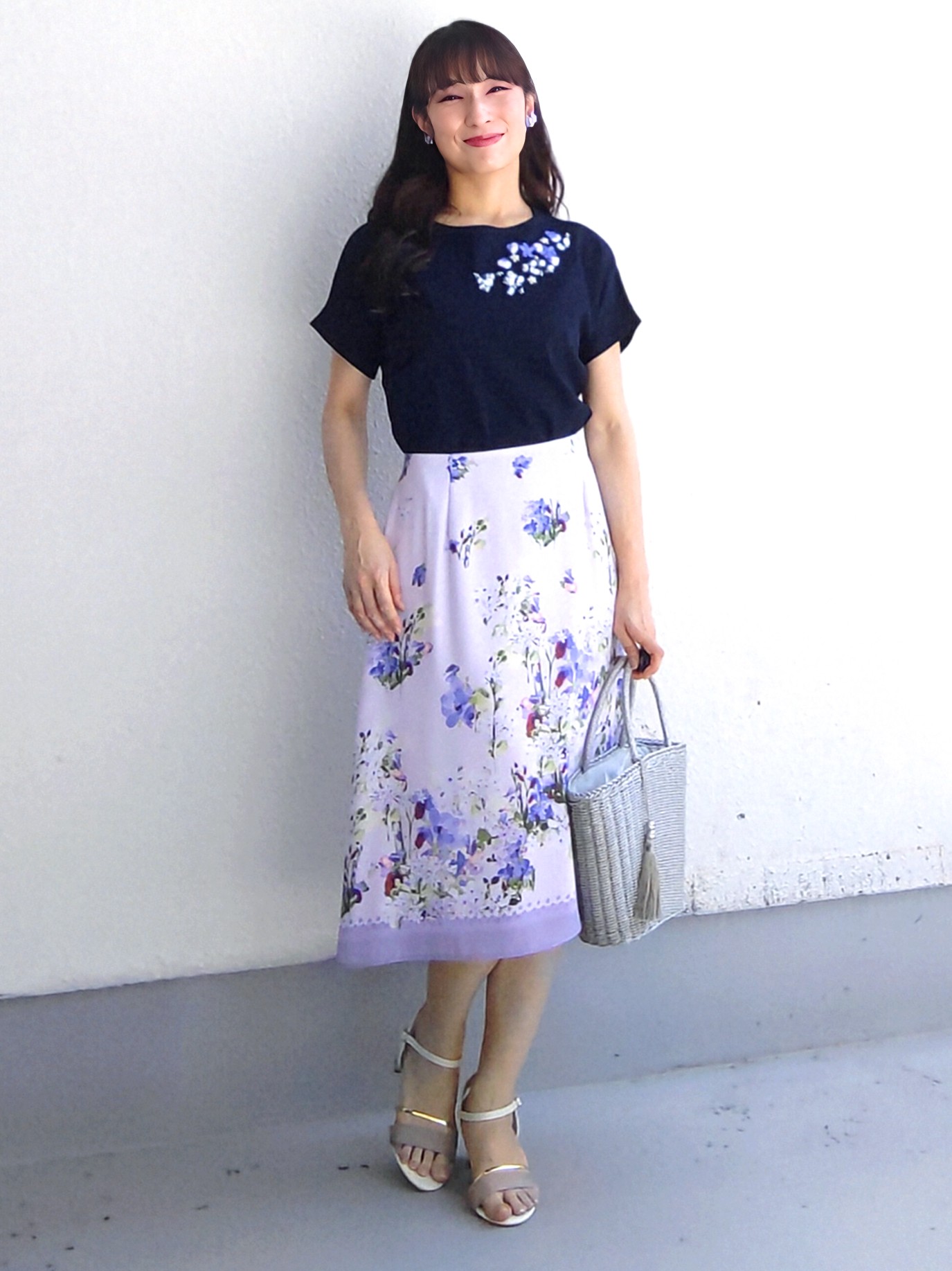 keinaさんの「SunaUna｜【SS～Lサイズ展開／スパンコール・ビジュー・刺繍】クラフトニット」を使ったコーディネート