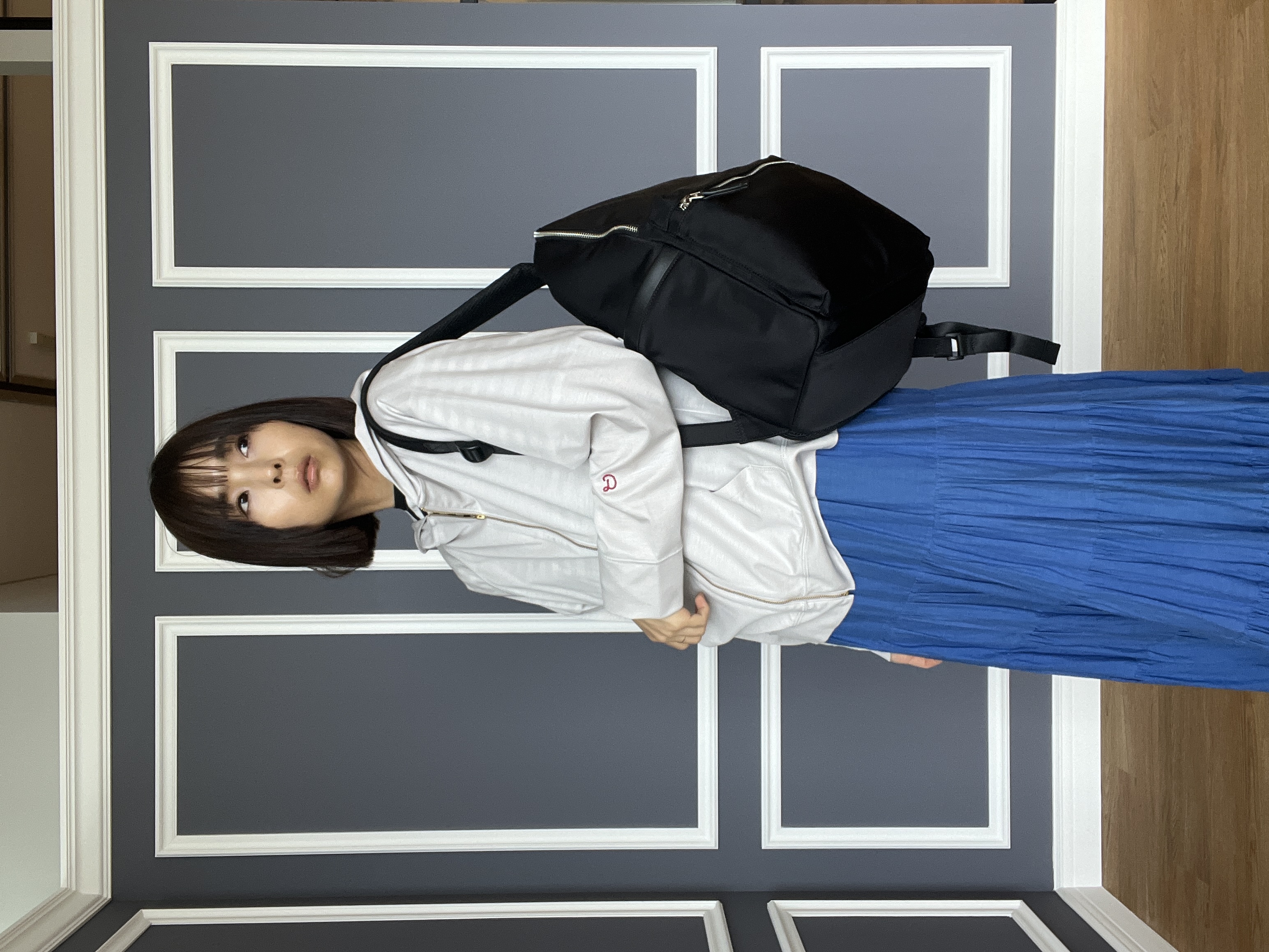 misaさんの「DRESSTERIOR｜【荷重軽減】サスペンションマルチポケットリュック」を使ったコーディネート