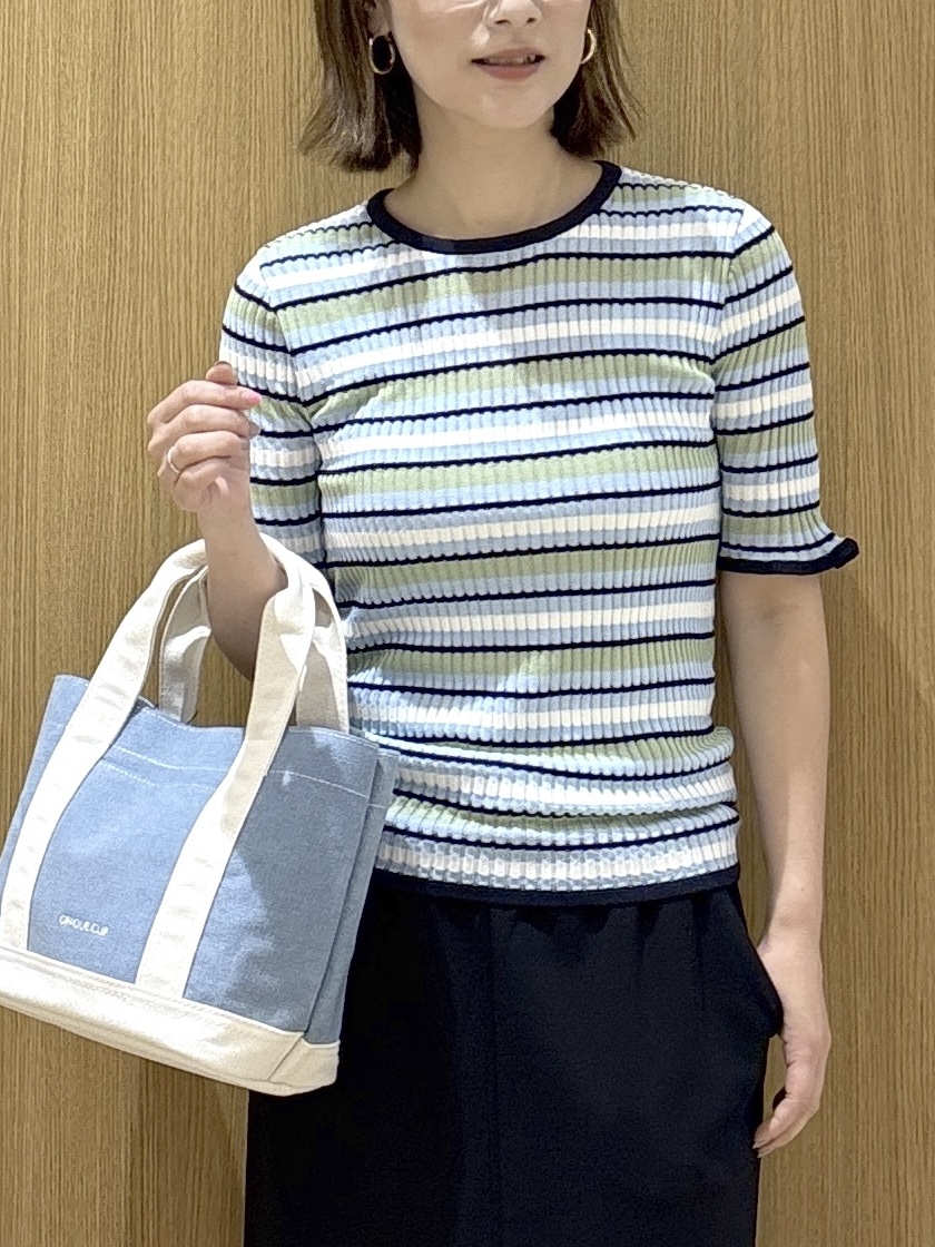 たけねぇさんの「OPAQUE.CLIP｜マルチボーダーリブニット【洗濯機OK／抗ピル】」を使ったコーディネート