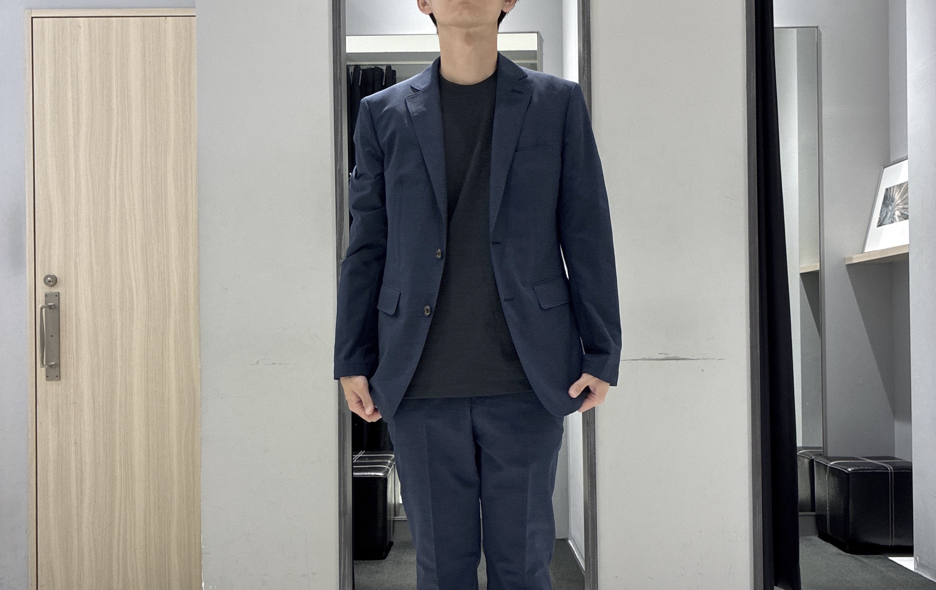 わいずみさんの「TAKEO KIKUCHI｜【抗菌防臭】COOL DOTS（R）ドビープリント ジャケット」を使ったコーディネート