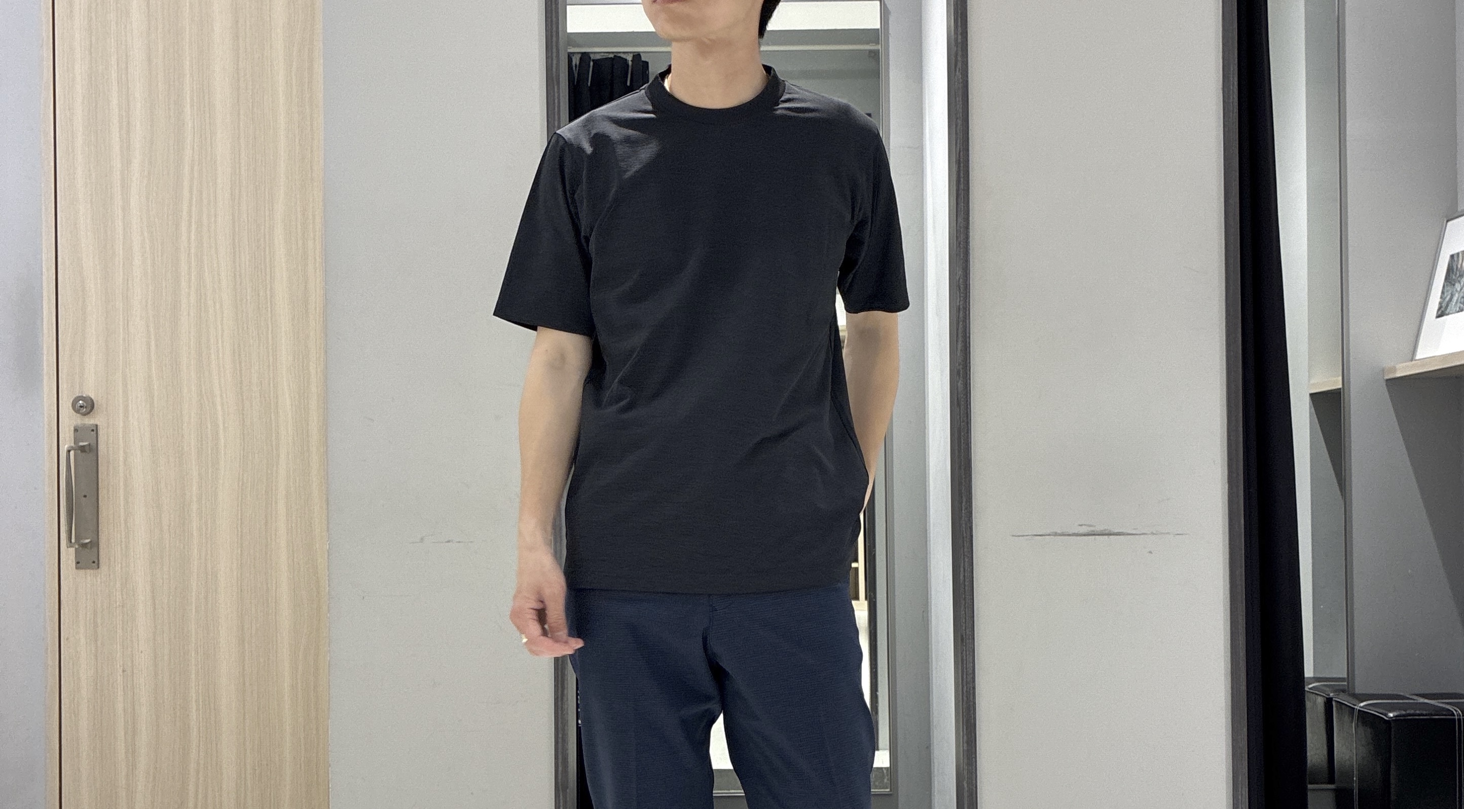 わいずみさんの「TAKEO KIKUCHI｜【抗菌防臭】COOL DOTS（R）ドビープリント ジャケット」を使ったコーディネート