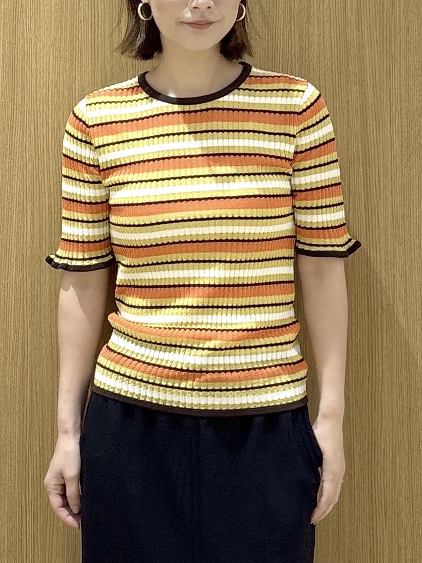 たけねぇさんの「OPAQUE.CLIP｜マルチボーダーリブニット【洗濯機OK／抗ピル】」を使ったコーディネート