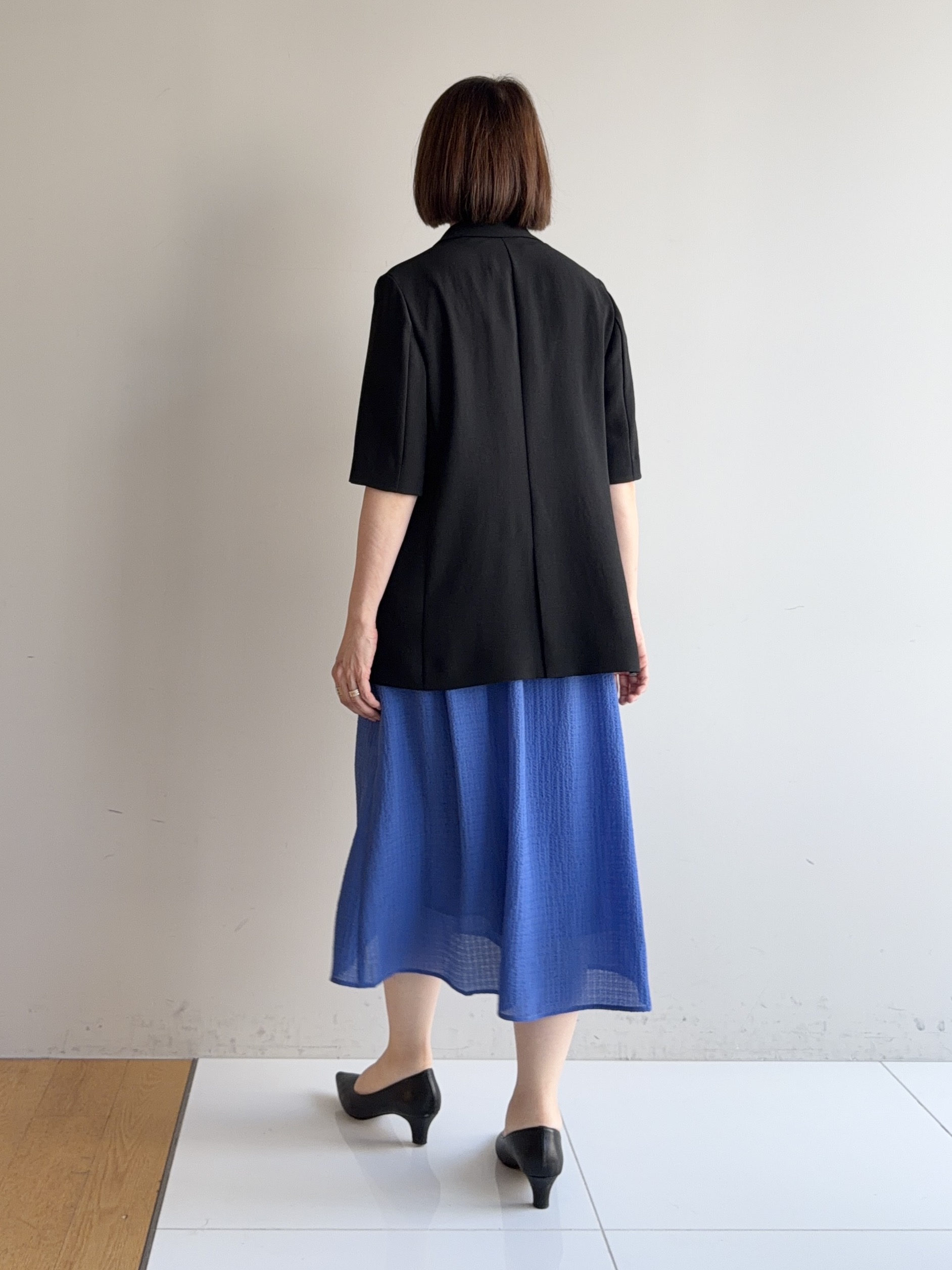 murayamaさんの「INDIVI｜【着る日傘】ハーフスリーブダブルジャケット」を使ったコーディネート