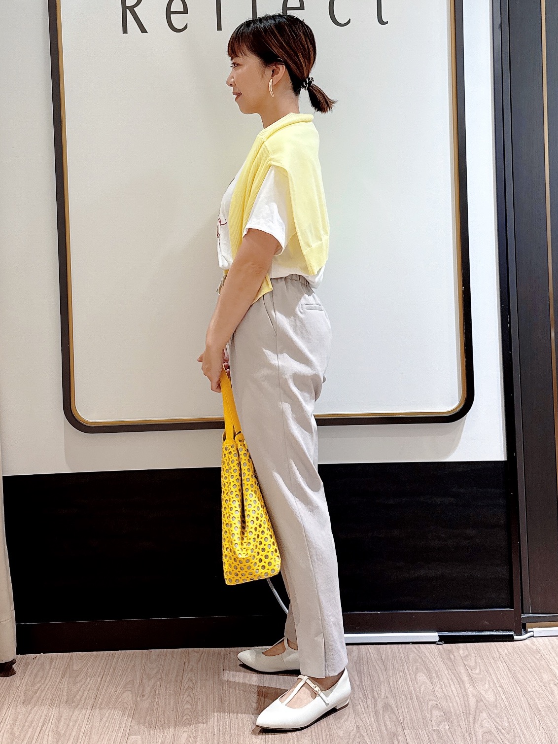 nekoさんの「Reflect｜【接触冷感】ラインアート刺繍Tシャツ」を使ったコーディネート