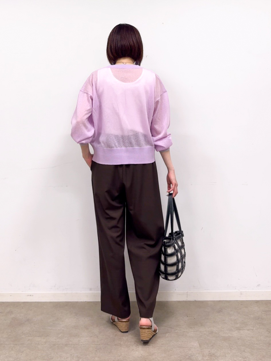 𝐜𝐡𝐢𝐤𝐚さんの「SHOO･LA･RUE｜【S-LL/洗濯機可】1枚でこなれ見え 配色シアーカーディガン」を使ったコーディネート