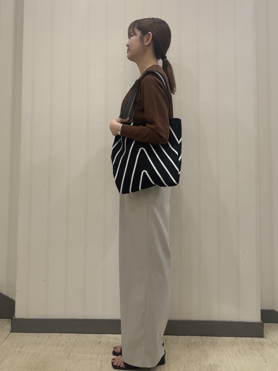 ちひさんの「INDIVI｜【褒められパンツ／洗える／ウエストゴム】ワイドタックパンツ」を使ったコーディネート