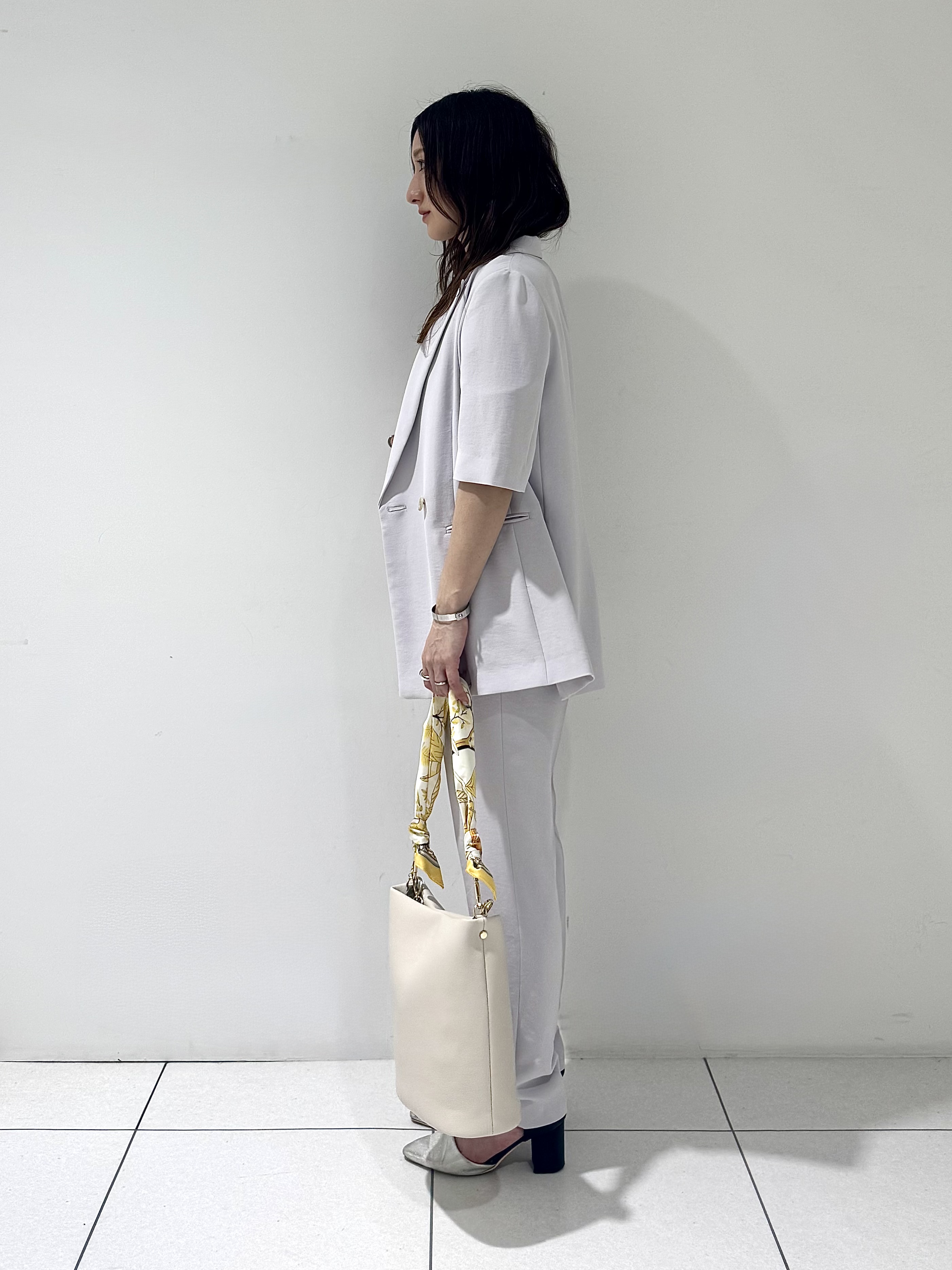 そんさんの「INDIVI｜【着る日傘】ハーフスリーブダブルジャケット」を使ったコーディネート