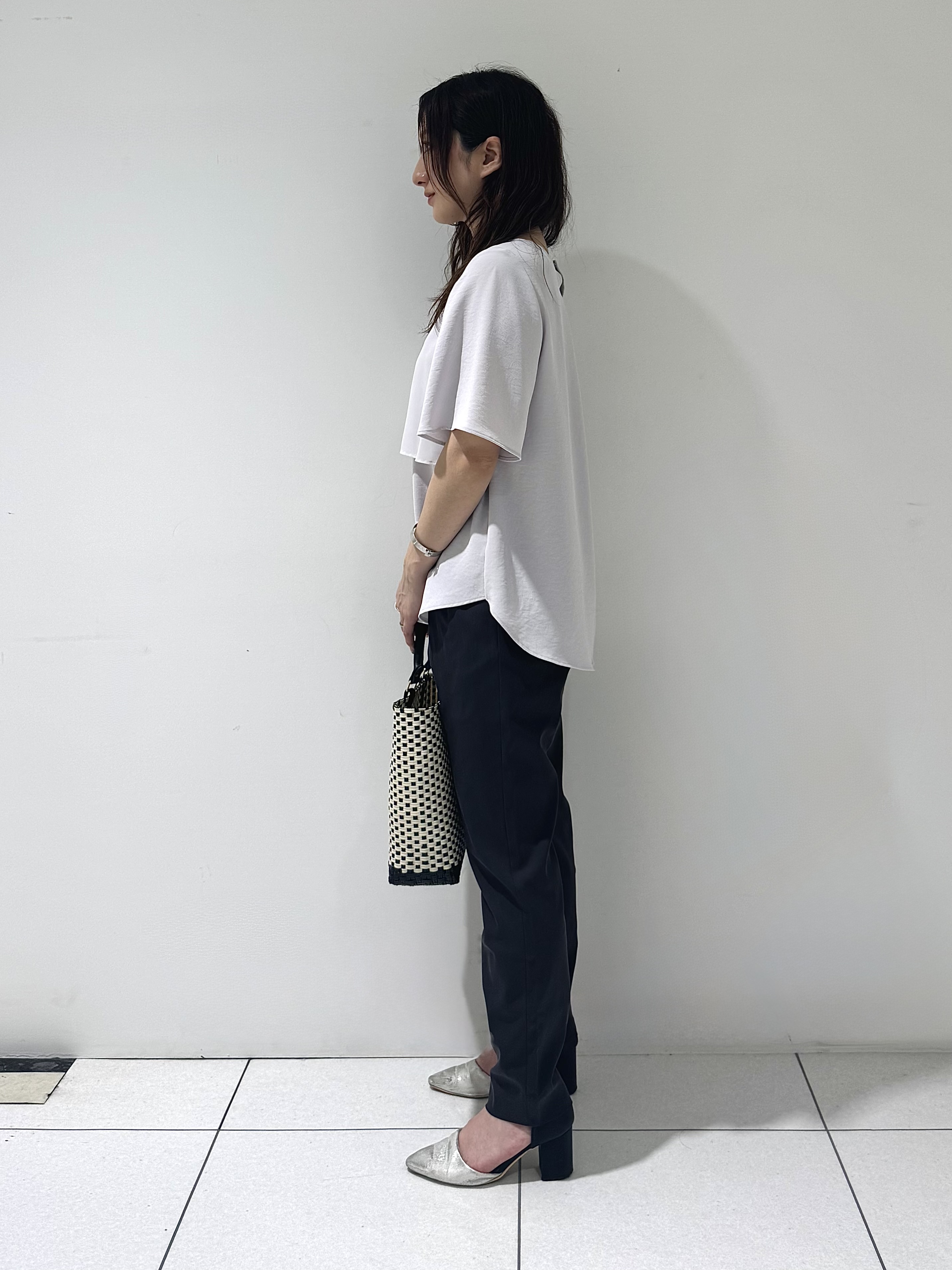 そんさんの「INDIVI｜【着る日傘】シフォンドッキングブラウス」を使ったコーディネート