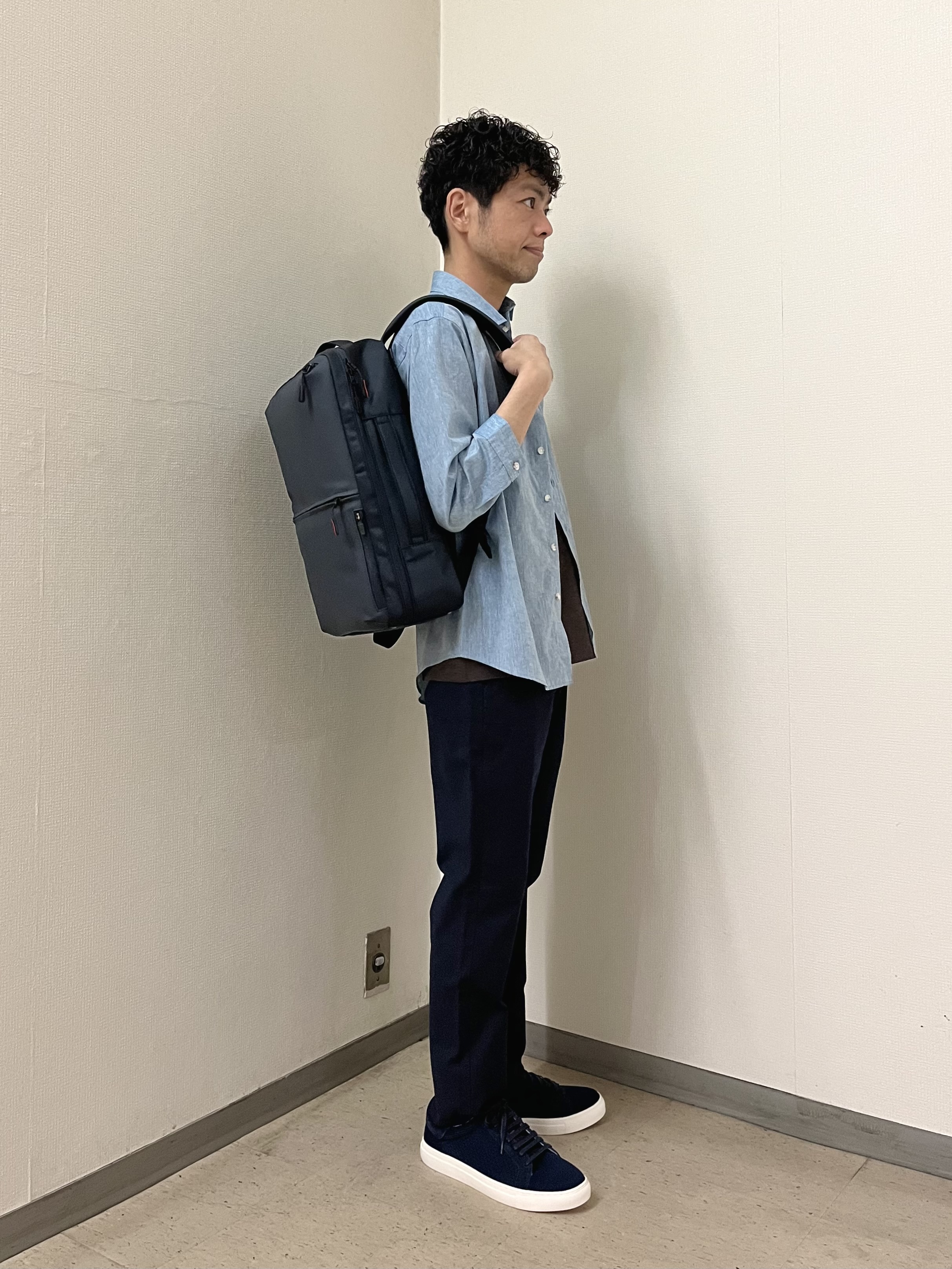 URAさんの「TAKEO KIKUCHI｜【接触冷感】ハイブリッド リネン 七分袖シャツ」を使ったコーディネート