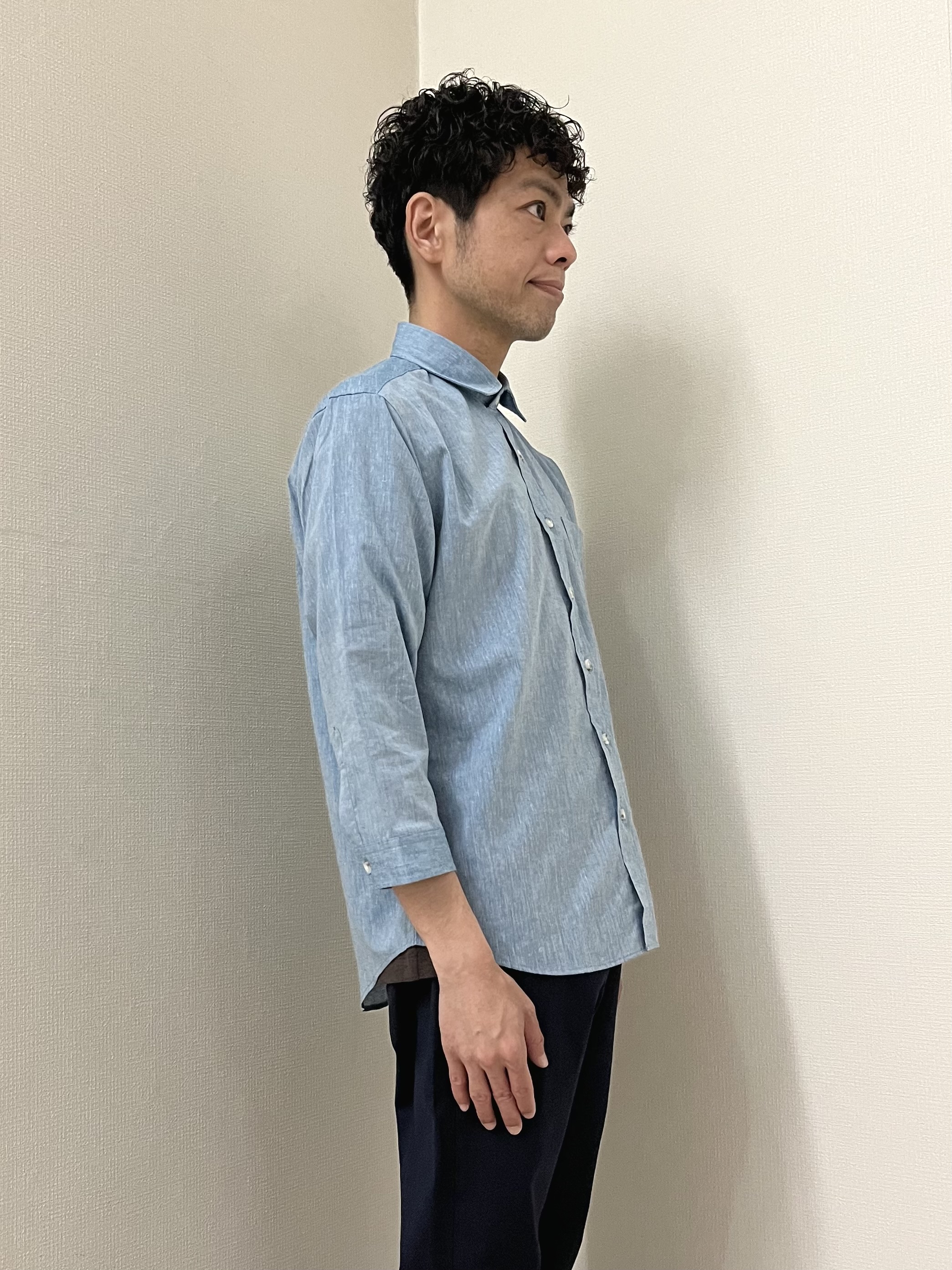 URAさんの「TAKEO KIKUCHI｜【接触冷感】ハイブリッド リネン 七分袖シャツ」を使ったコーディネート