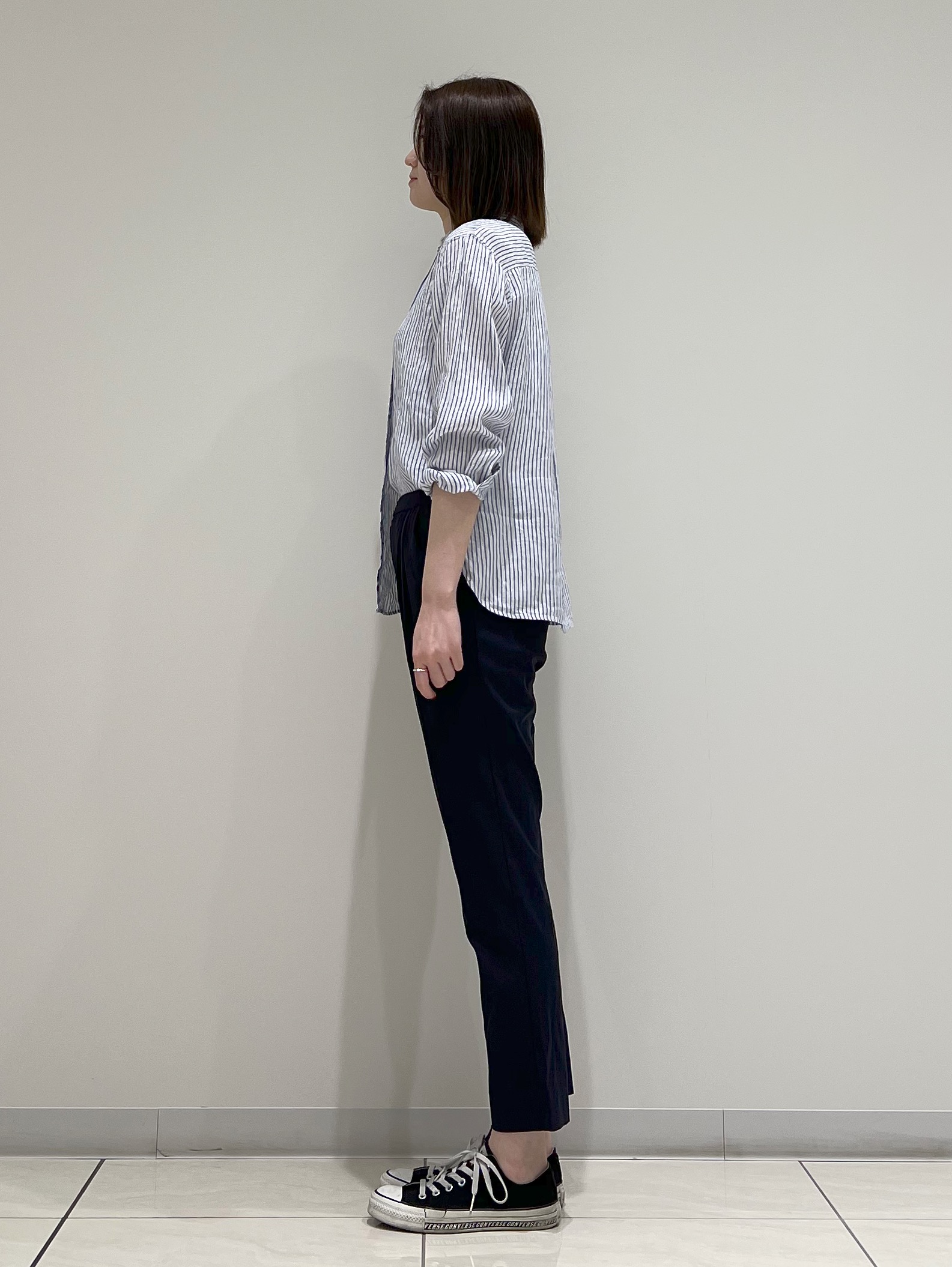T.Kさんの「INDIVI｜【接触冷感／2WAY】カシュクールリネンシャツ」を使ったコーディネート