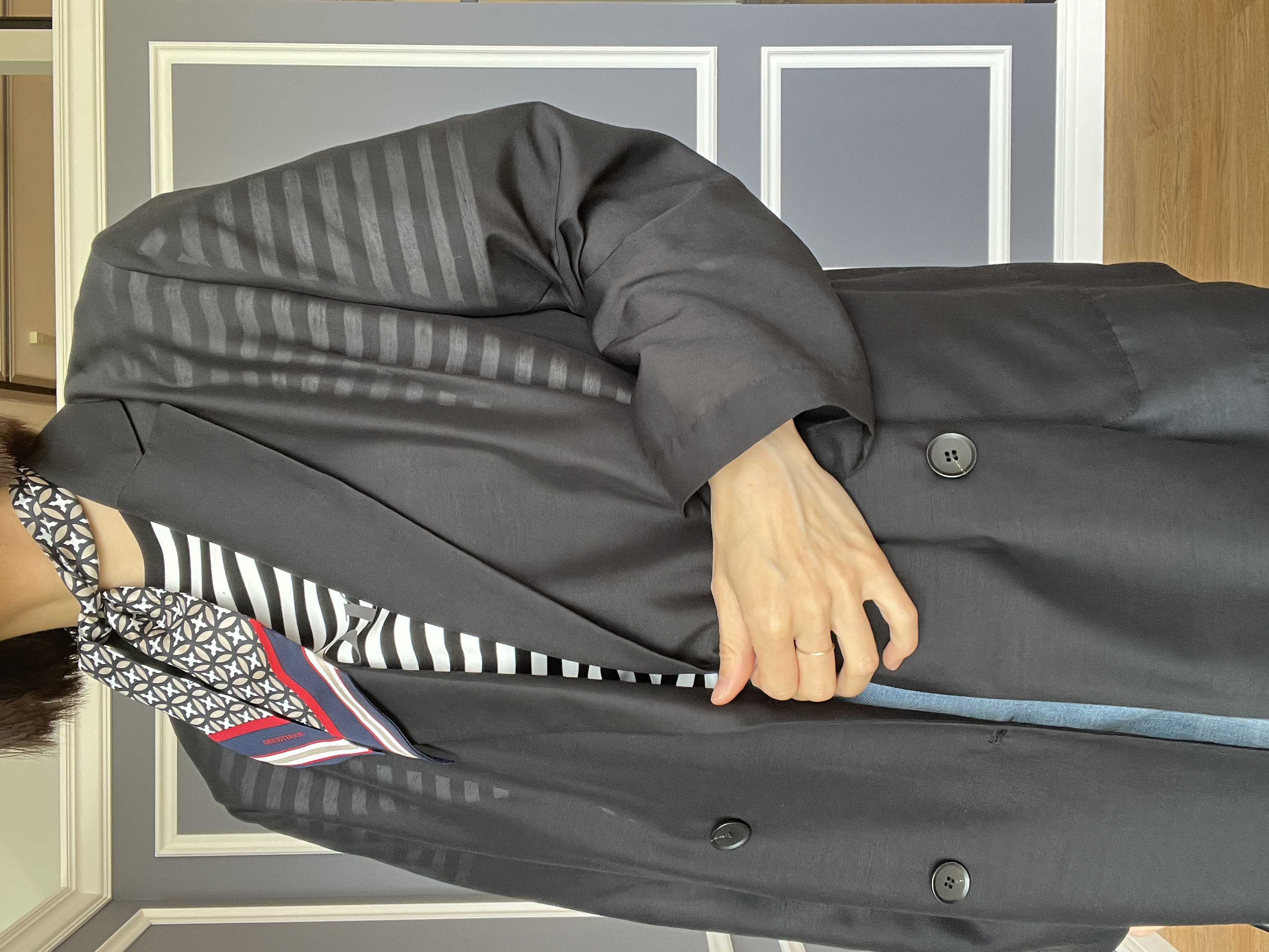 misaさんの「DRESSTERIOR｜センタープレスストレートデニム」を使ったコーディネート