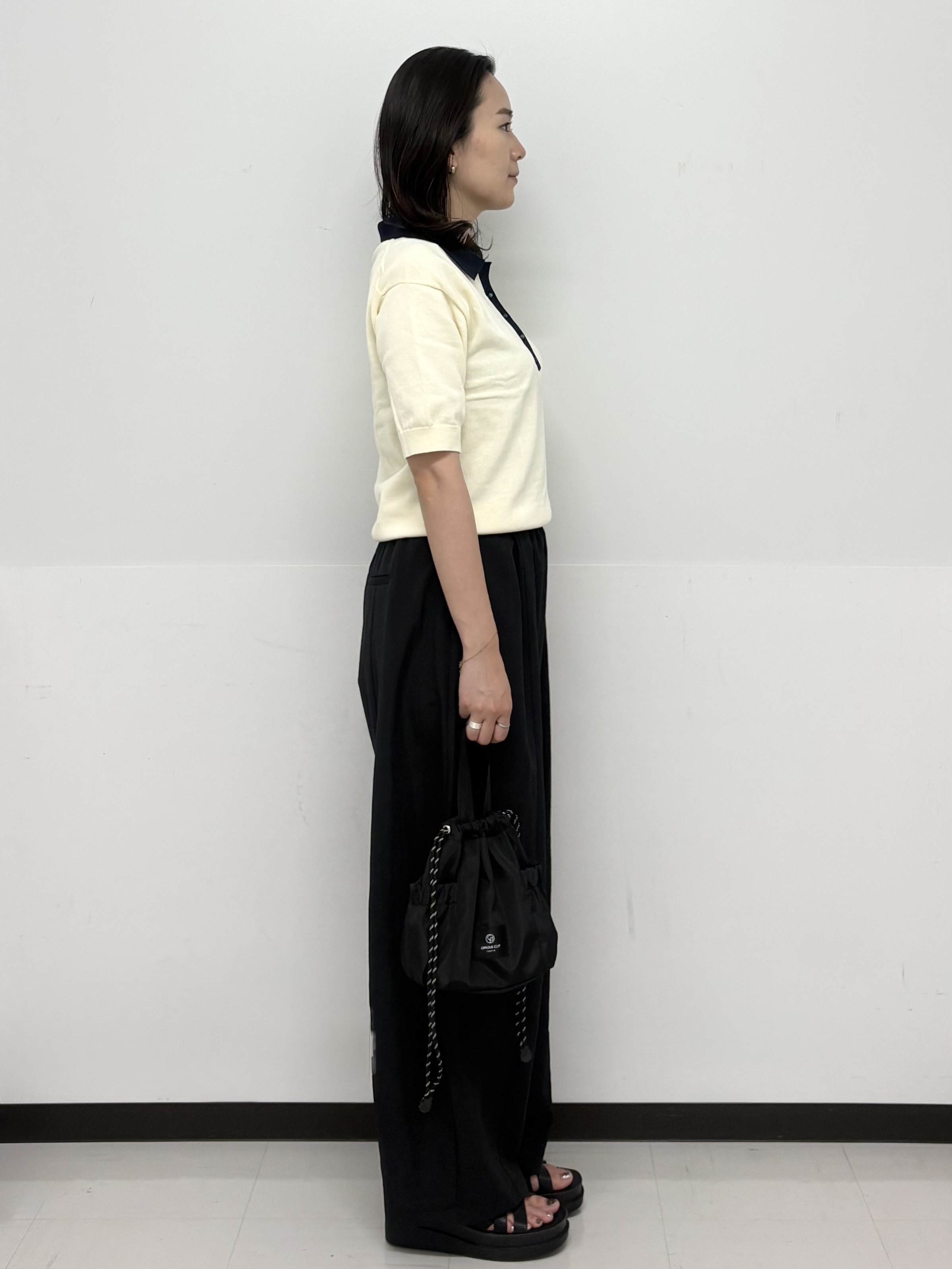 Hazukiさんの「OPAQUE.CLIP｜ビッグポロ衿ニット【洗濯機OK】」を使ったコーディネート