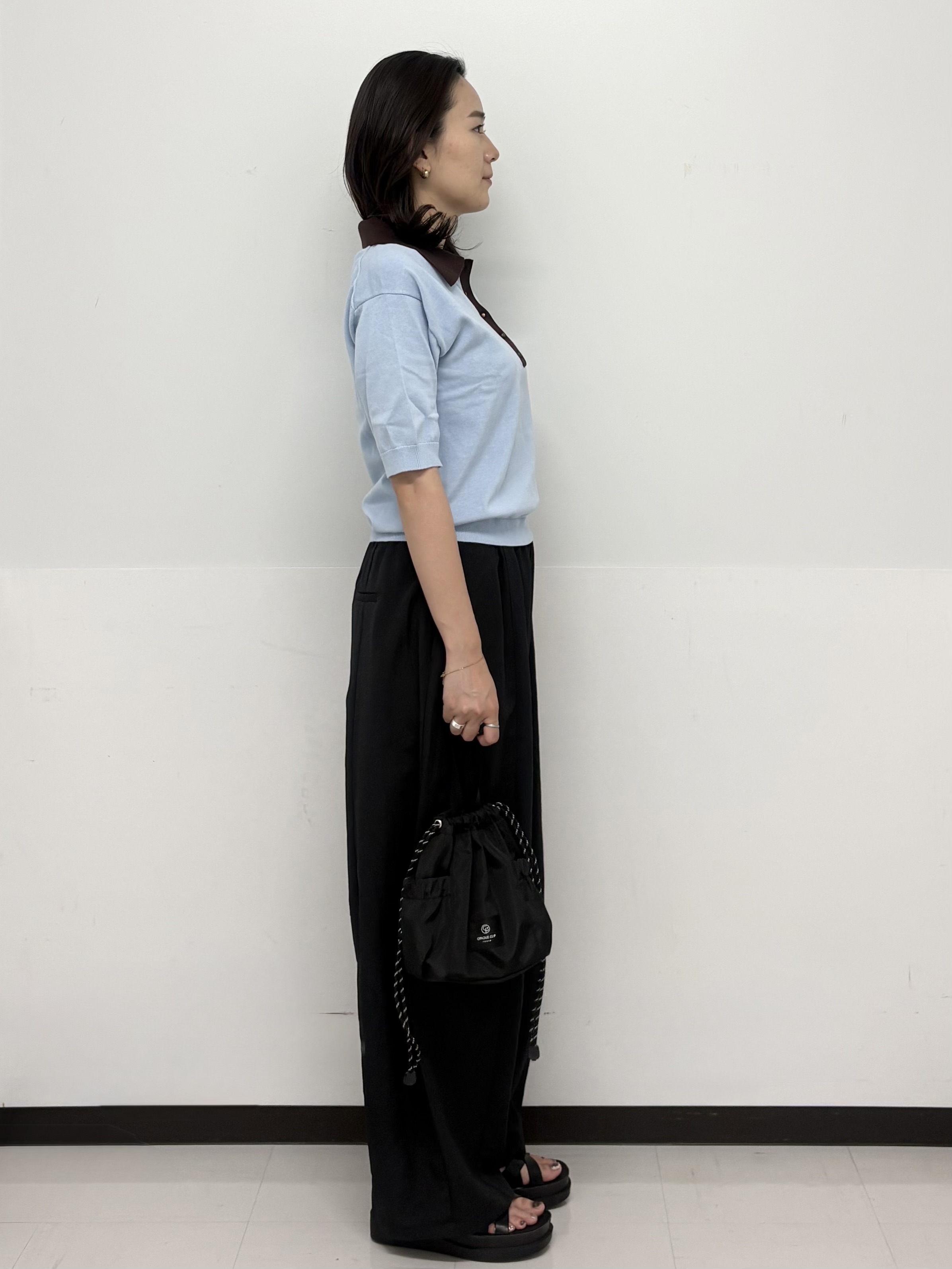 Hazukiさんの「OPAQUE.CLIP｜ビッグポロ衿ニット【洗濯機OK】」を使ったコーディネート