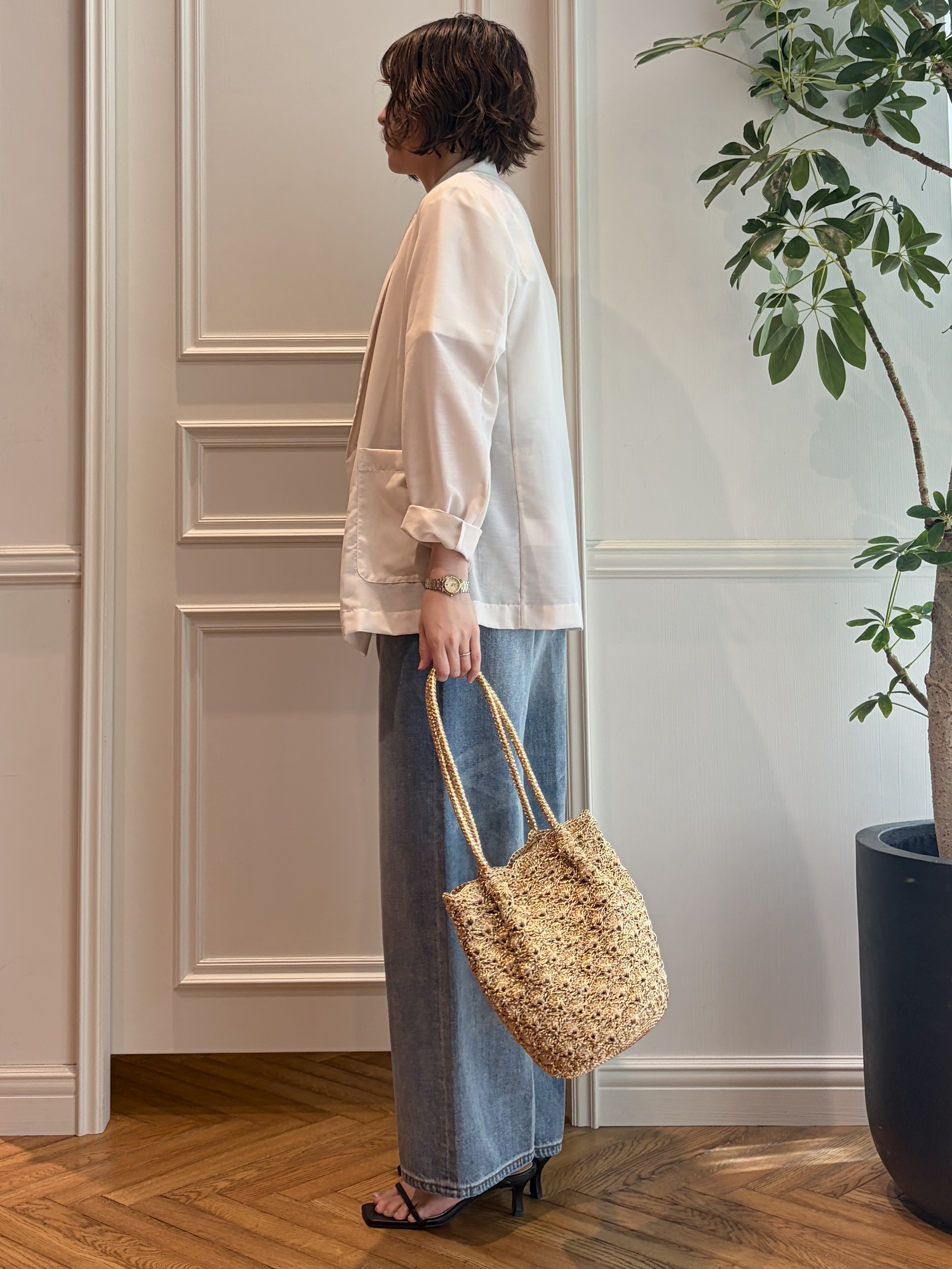 nakaoさんの「DRESSTERIOR｜【接触冷感/防シワ機能/ウォッシャブル】クールタッチ リネンブレンドシアージャケット」を使ったコーディネート