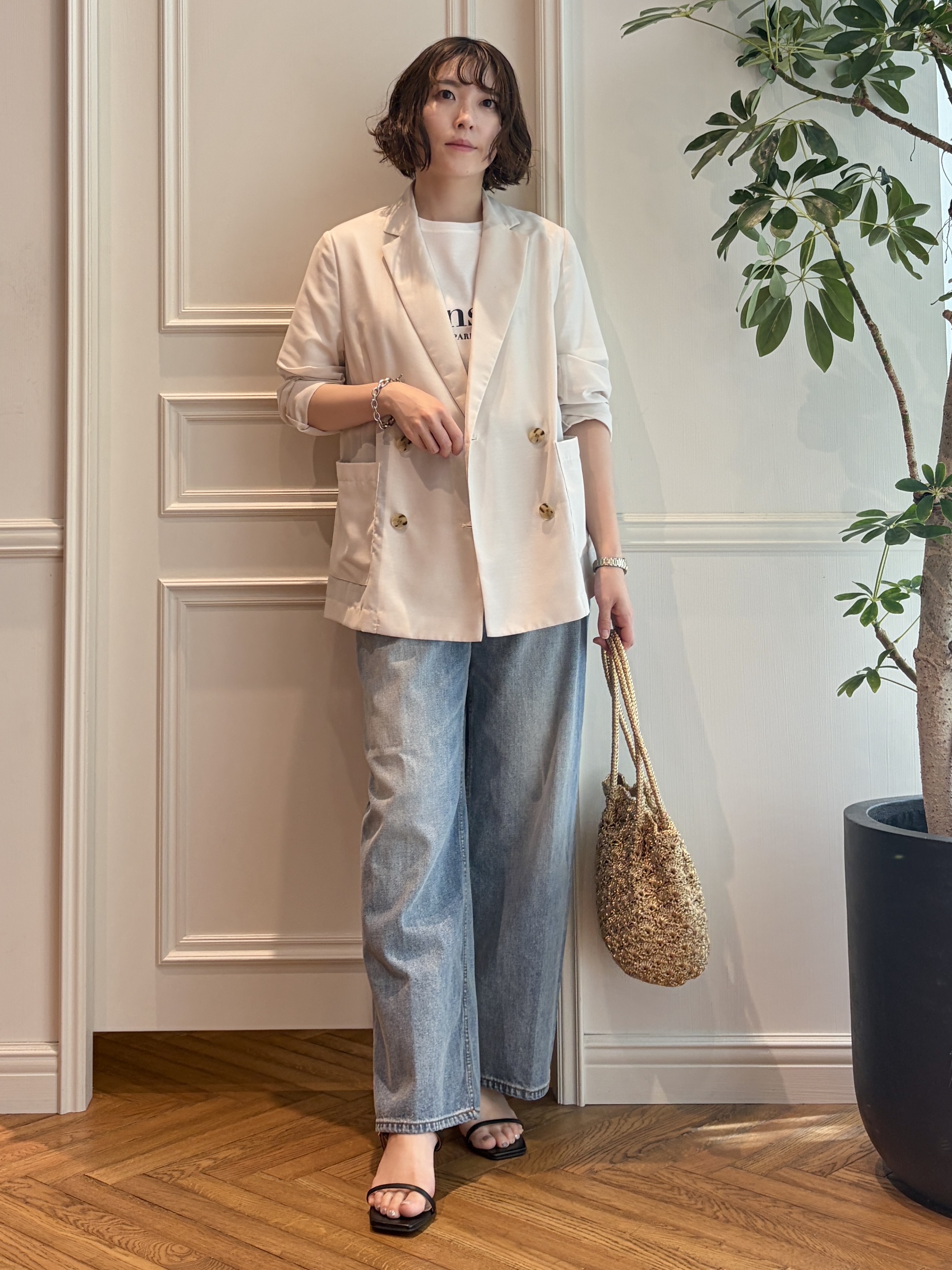 nakaoさんの「DRESSTERIOR｜【接触冷感/防シワ機能/ウォッシャブル】クールタッチ リネンブレンドシアージャケット」を使ったコーディネート