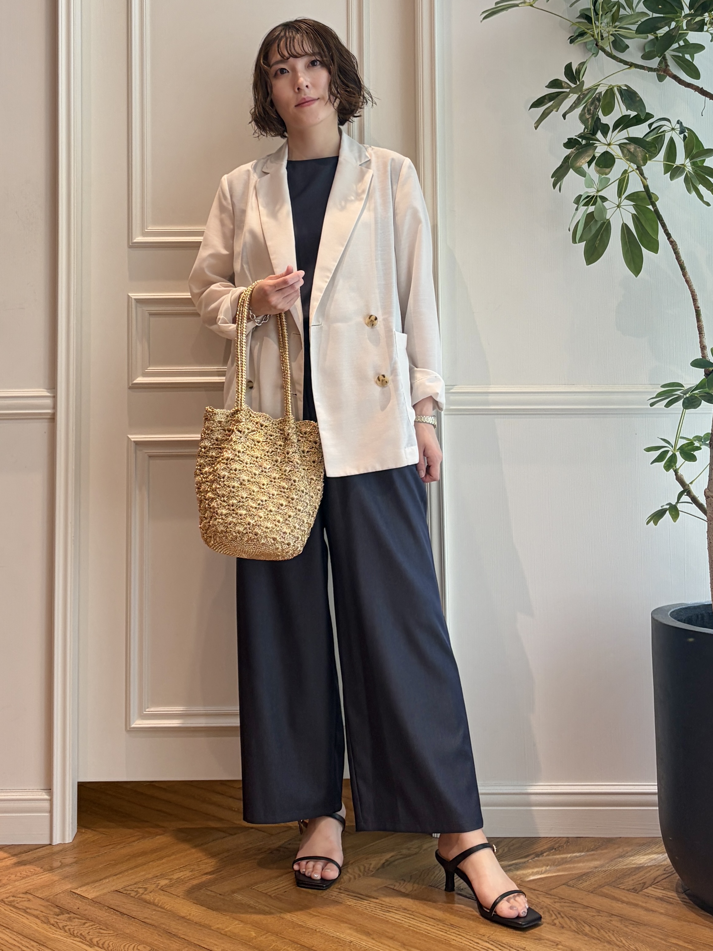 nakaoさんの「DRESSTERIOR｜【接触冷感/防シワ機能/ウォッシャブル】クールタッチ リネンブレンドシアージャケット」を使ったコーディネート
