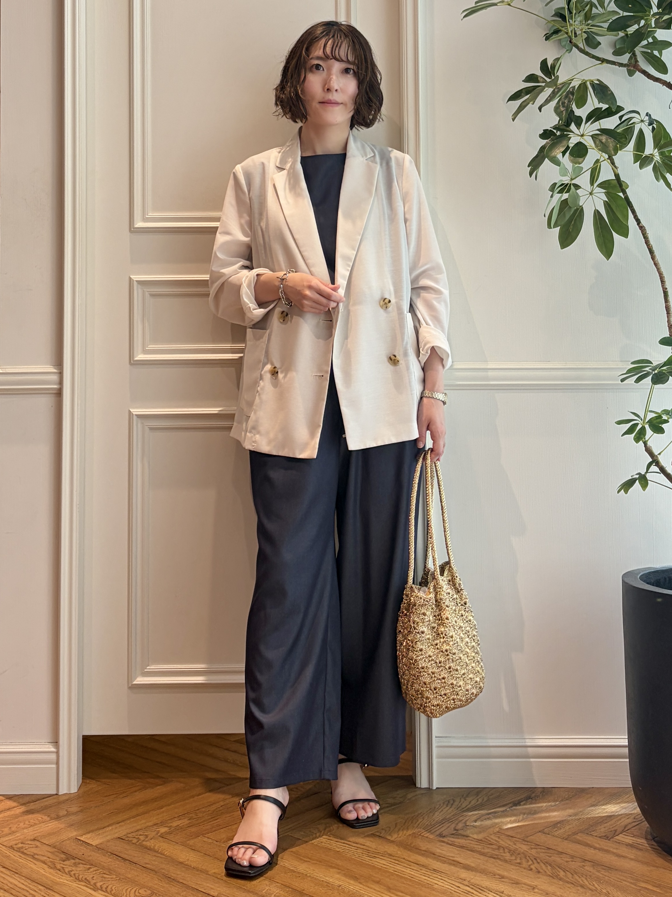 nakaoさんの「DRESSTERIOR｜【接触冷感/防シワ機能/ウォッシャブル】クールタッチ リネンブレンドシアージャケット」を使ったコーディネート