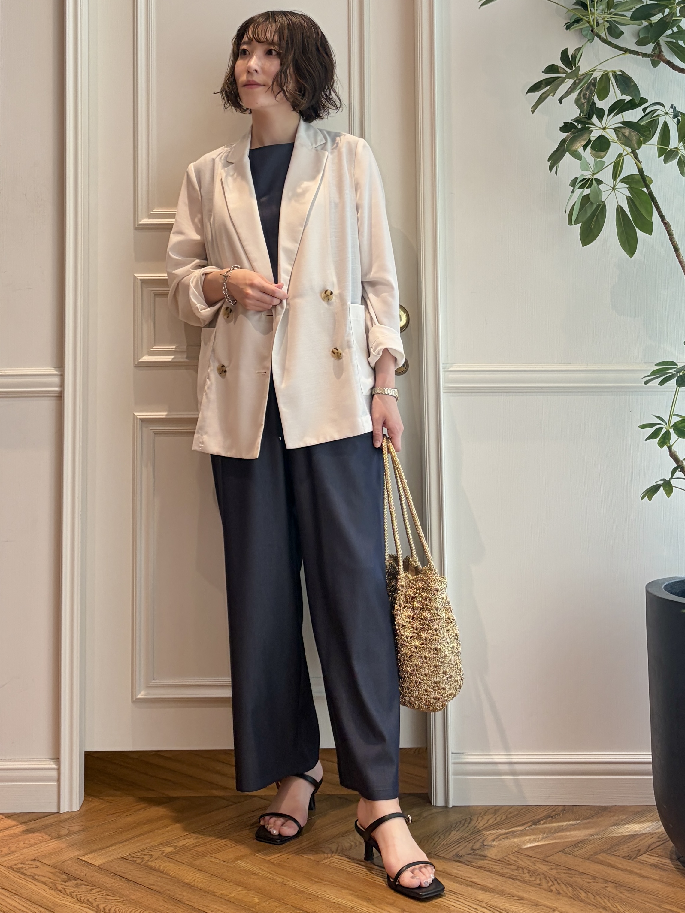 nakaoさんの「DRESSTERIOR｜【接触冷感/防シワ機能/ウォッシャブル】クールタッチ リネンブレンドシアージャケット」を使ったコーディネート