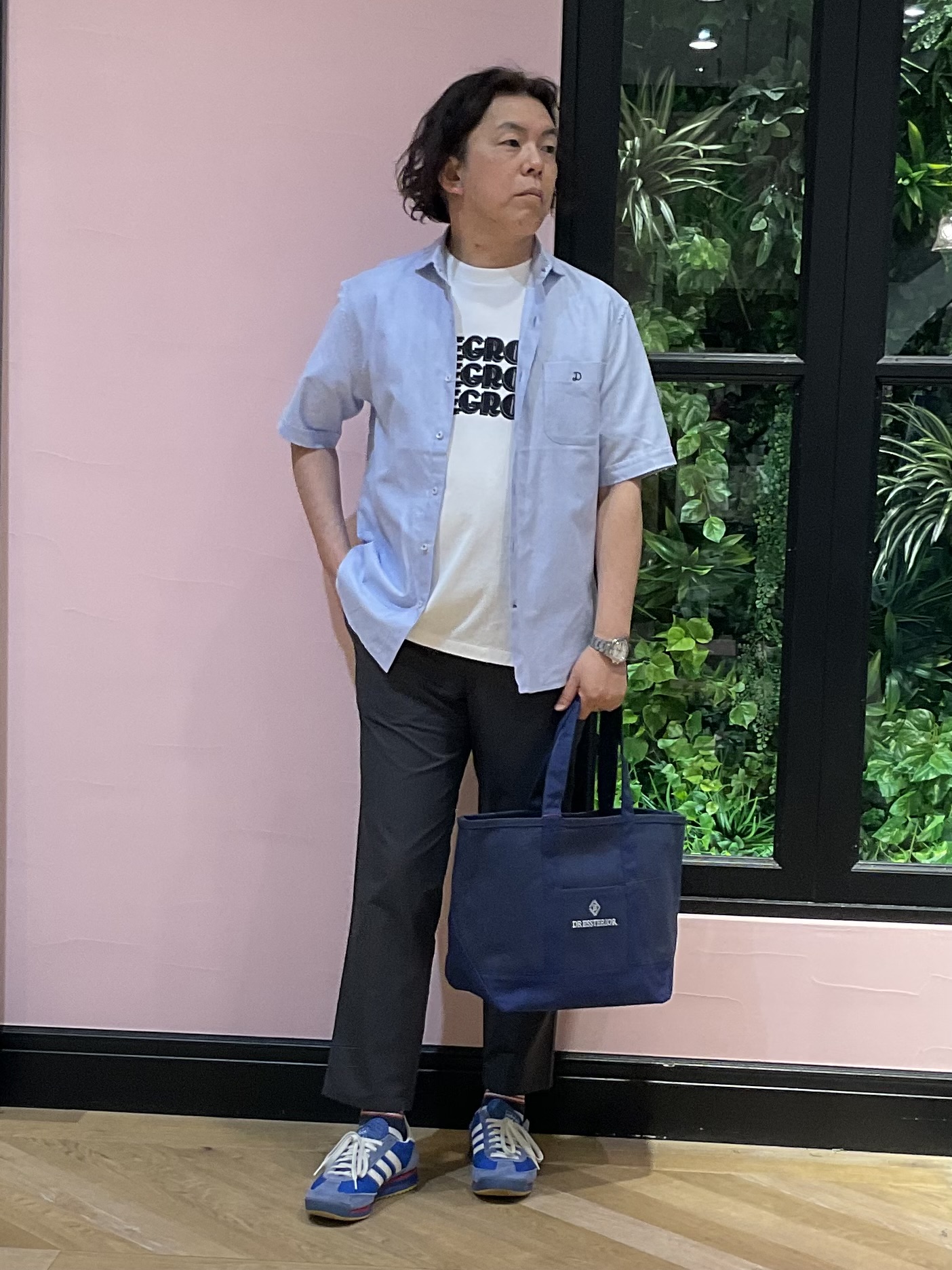 Nagaseさんの「DRESSTERIOR｜【速乾素材】メッシュエアー ハーフスリーブシャツ」を使ったコーディネート