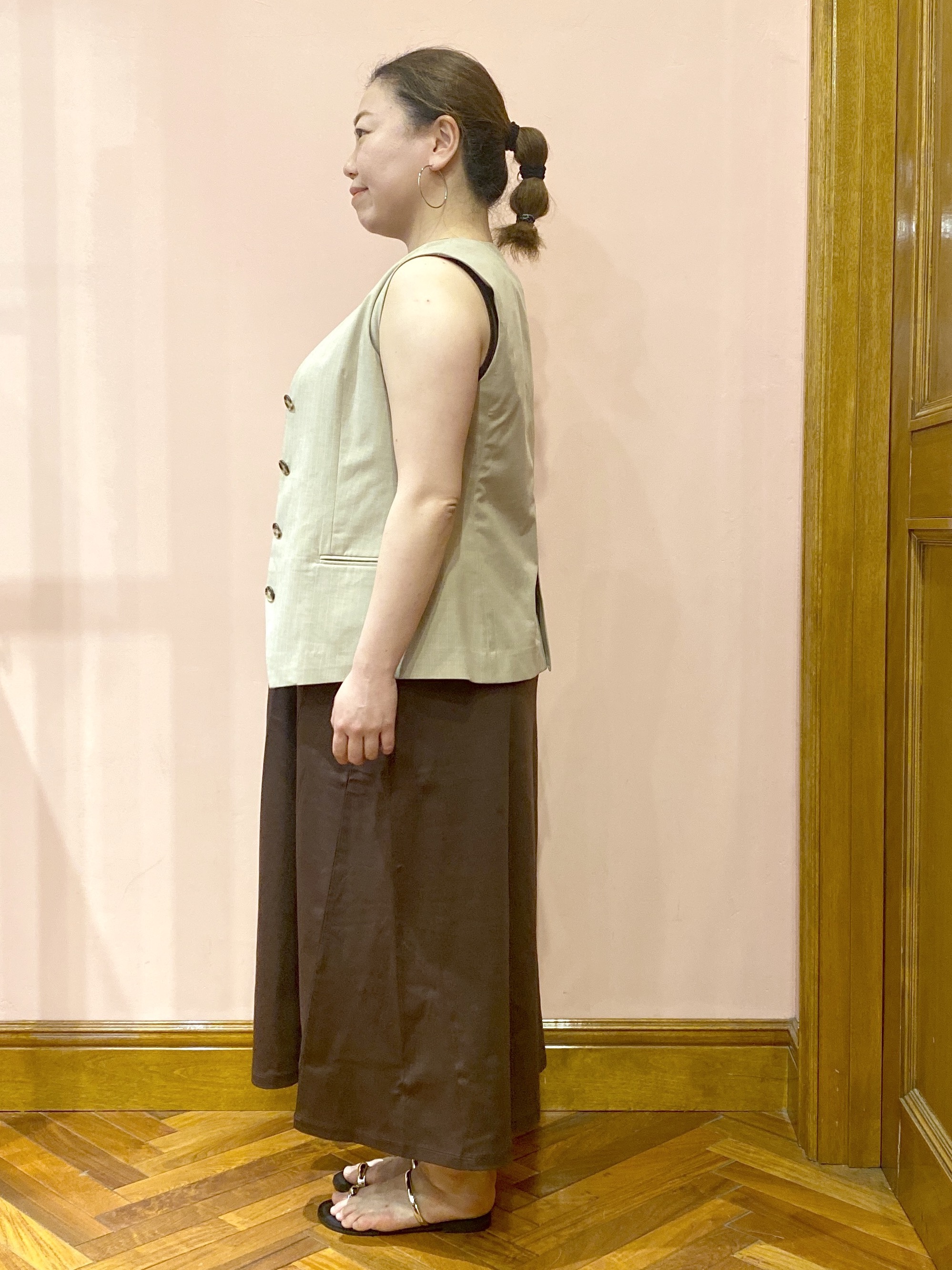 Ayano.Kさんの「DRESSTERIOR｜【セットアップ可/ウォッシャブル】セットアップストライプジレ」を使ったコーディネート
