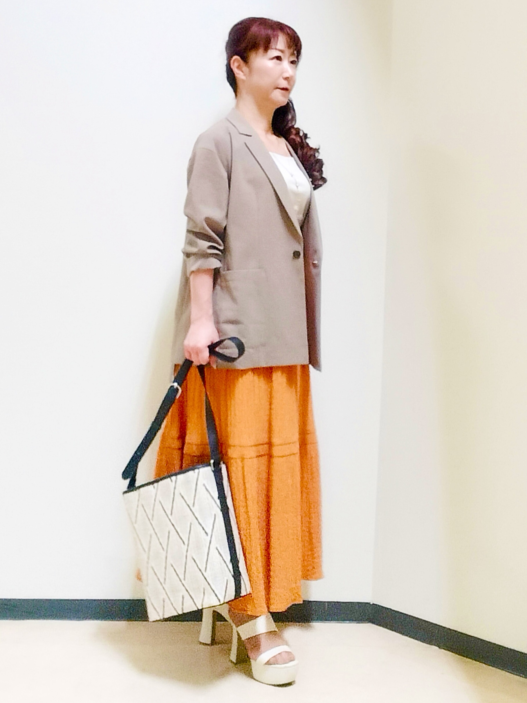 花さんの「Reflect｜【SS-4Lサイズ／接触冷感／シワになりにくい】リラクシーテーラードジャケット」を使ったコーディネート
