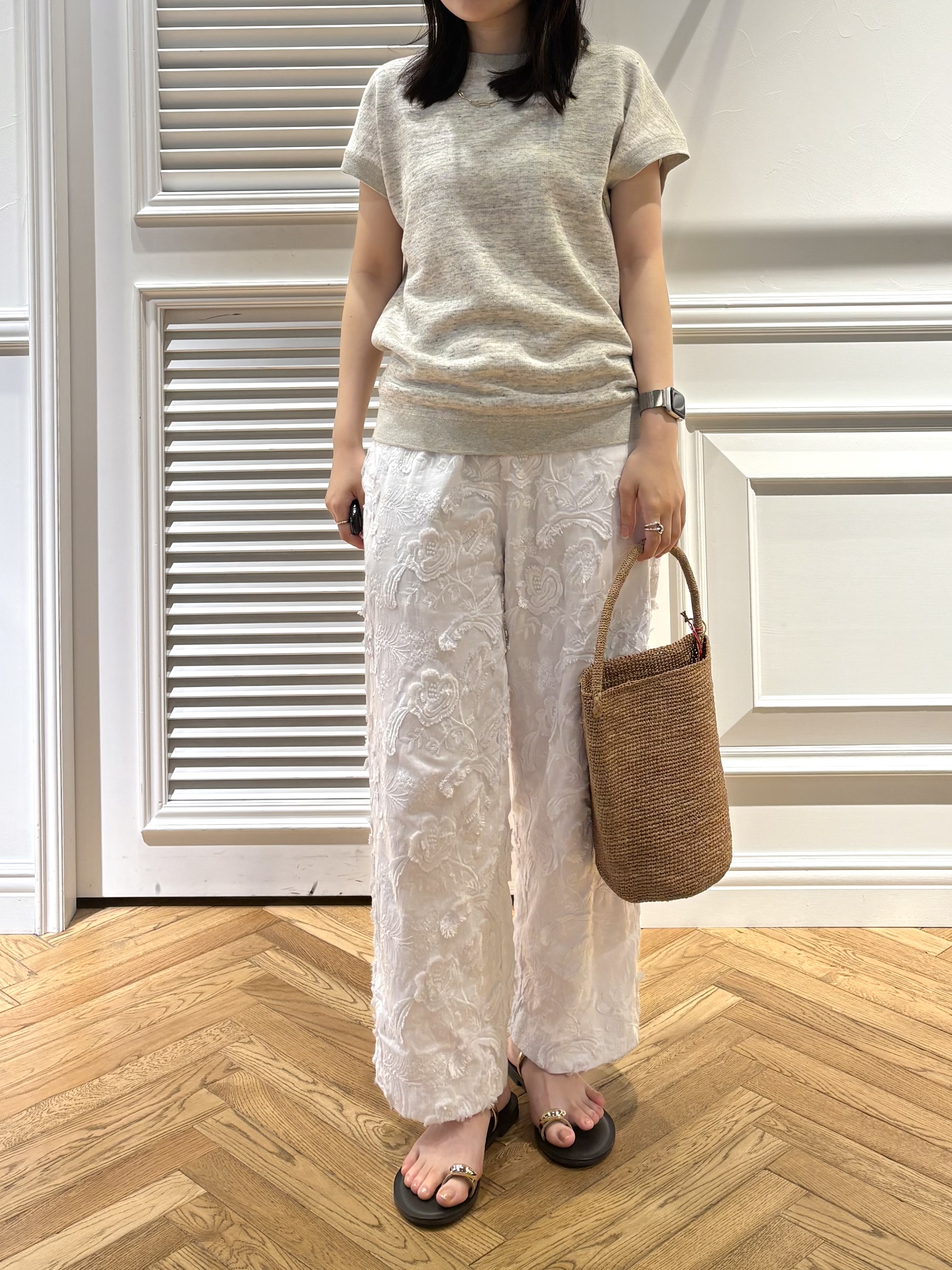 cocoさんの「DRESSTERIOR｜【ウォッシャブル／セットアップ可】リネン混裏毛フレンチプルオーバー」を使ったコーディネート