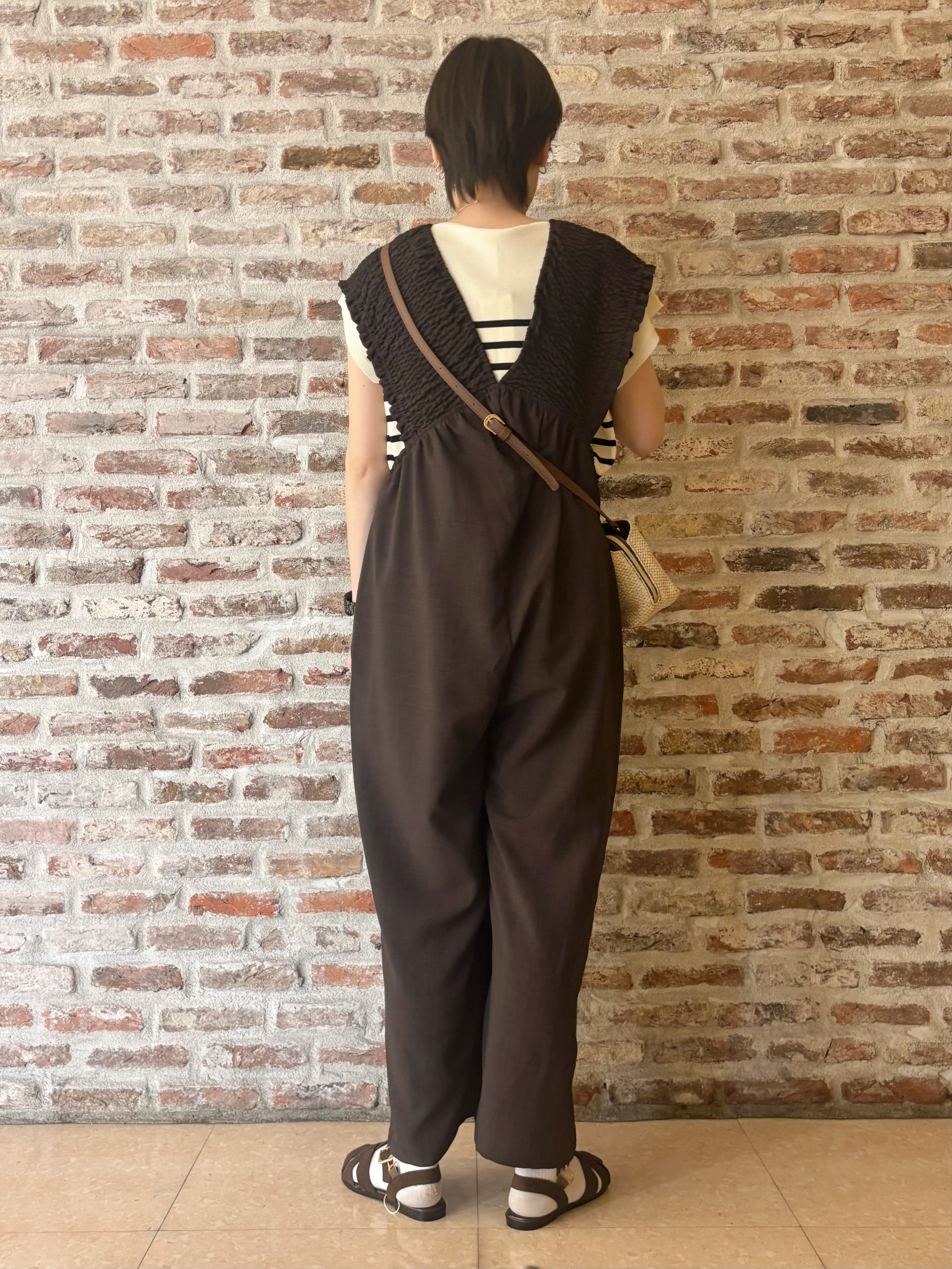 しばさんの「THE SHOP TK｜【S-XL/ひんやりタッチ】多機能フレンチスリーブニット 洗濯機OK/UVケア/毛玉になりにくい」を使ったコーディネート