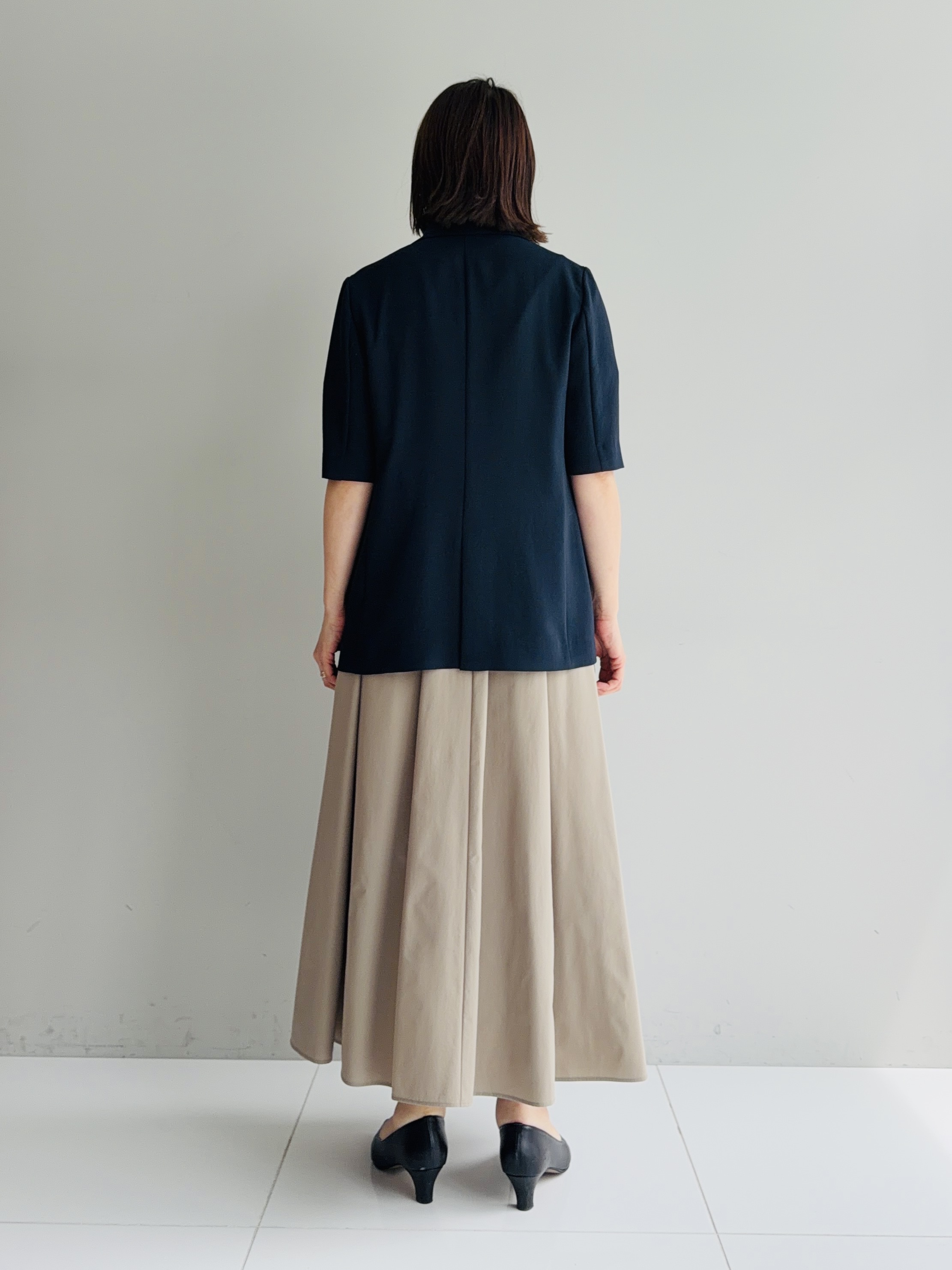 murayamaさんの「INDIVI｜【着る日傘】ハーフスリーブダブルジャケット」を使ったコーディネート