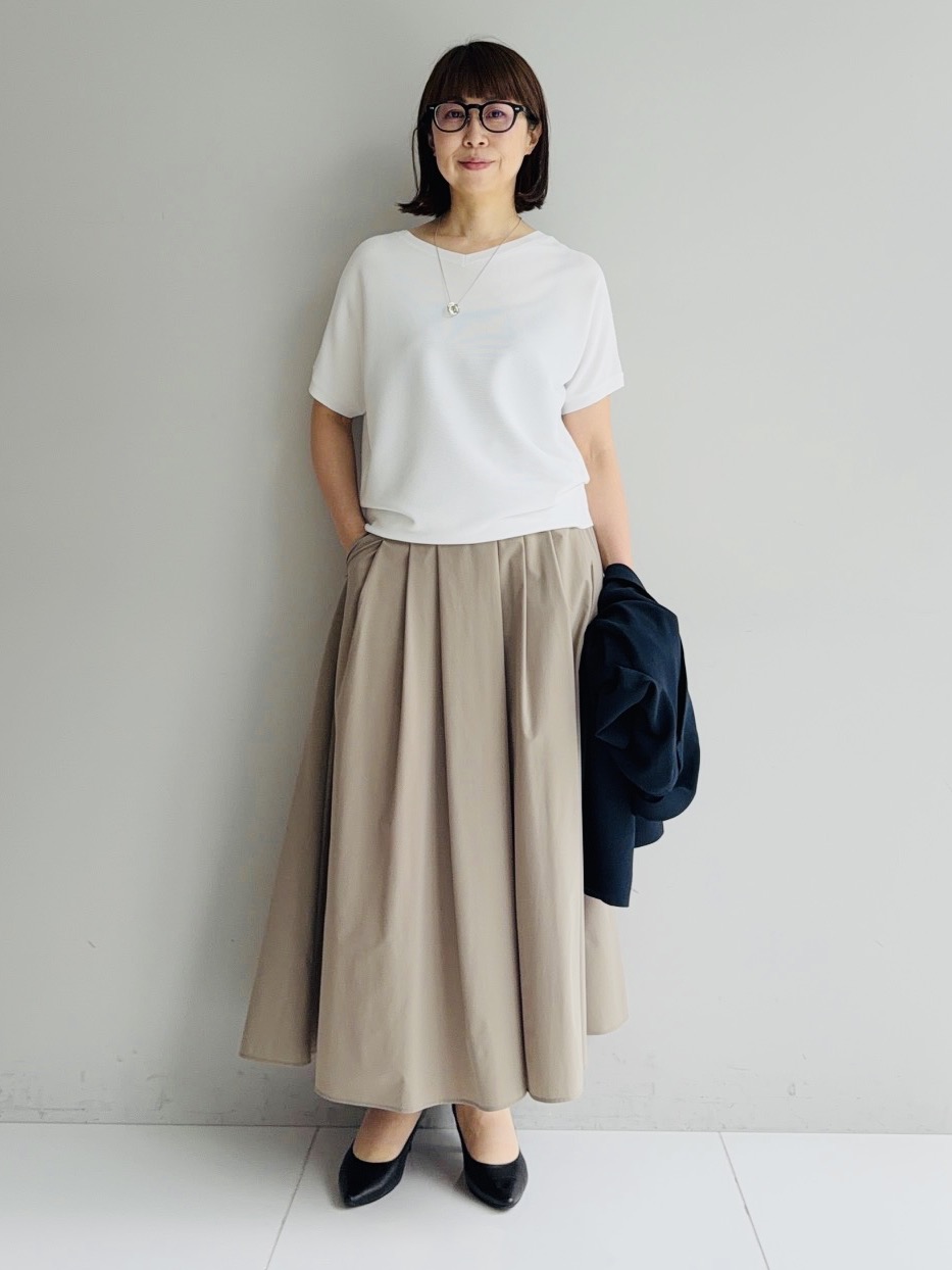 murayamaさんの「INDIVI｜【着る日傘】ハーフスリーブダブルジャケット」を使ったコーディネート