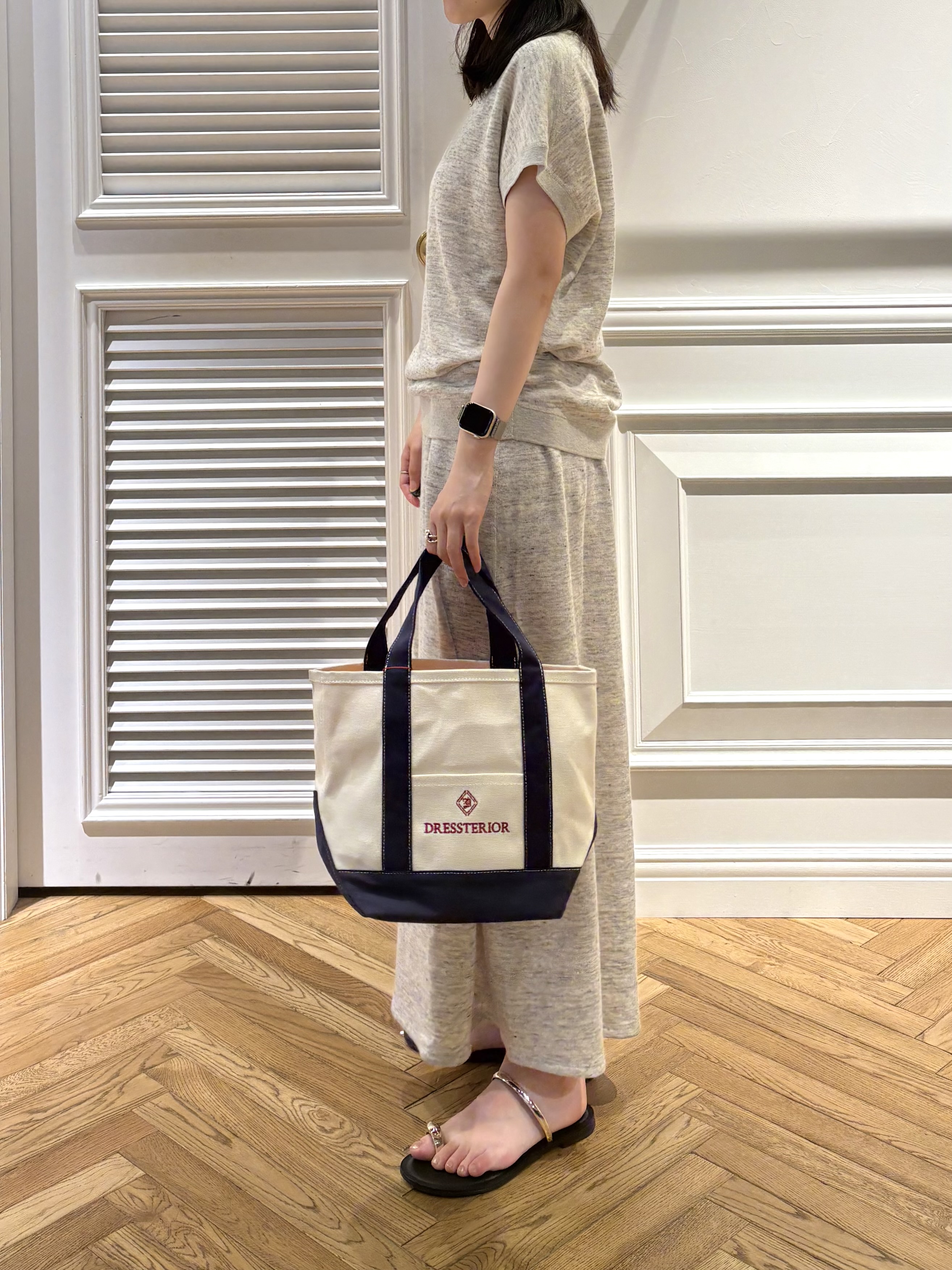 cocoさんの「DRESSTERIOR｜【ウォッシャブル／セットアップ可】リネン混裏毛フレンチプルオーバー」を使ったコーディネート