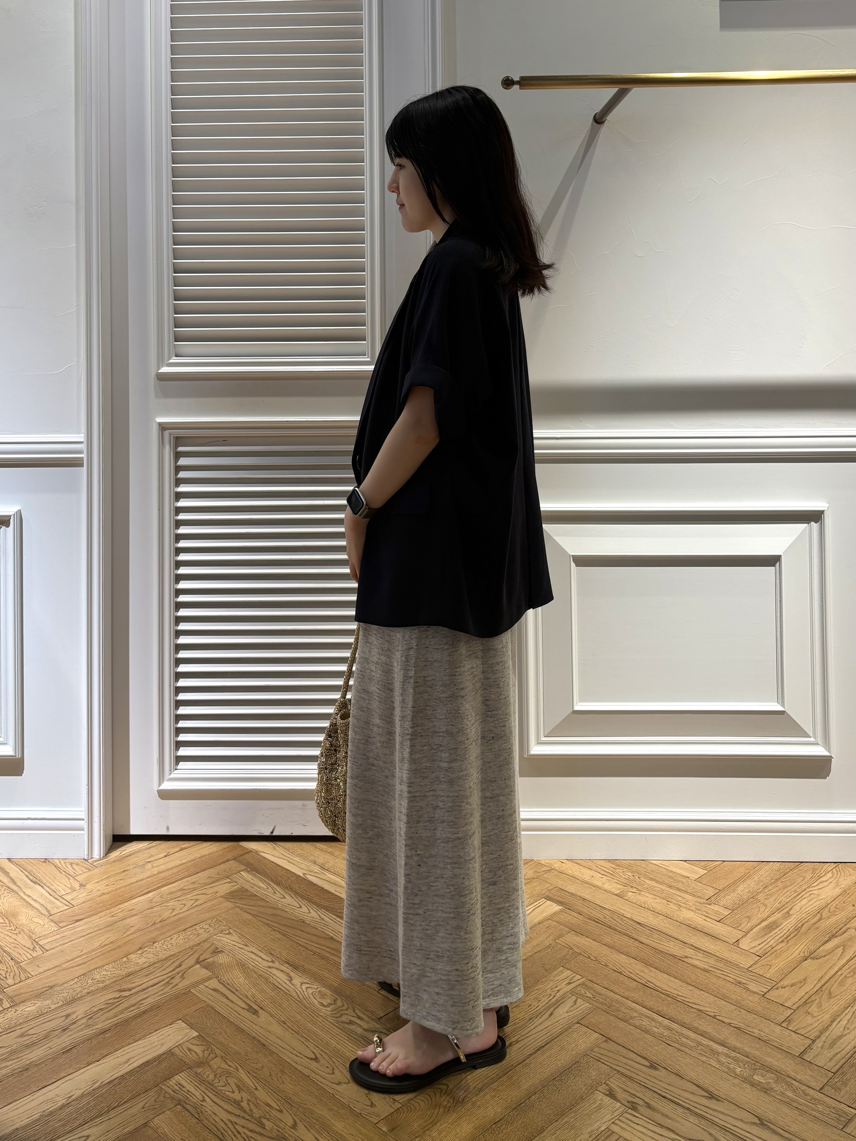 cocoさんの「DRESSTERIOR｜【ウォッシャブル／セットアップ可】リネン混裏毛フレンチプルオーバー」を使ったコーディネート