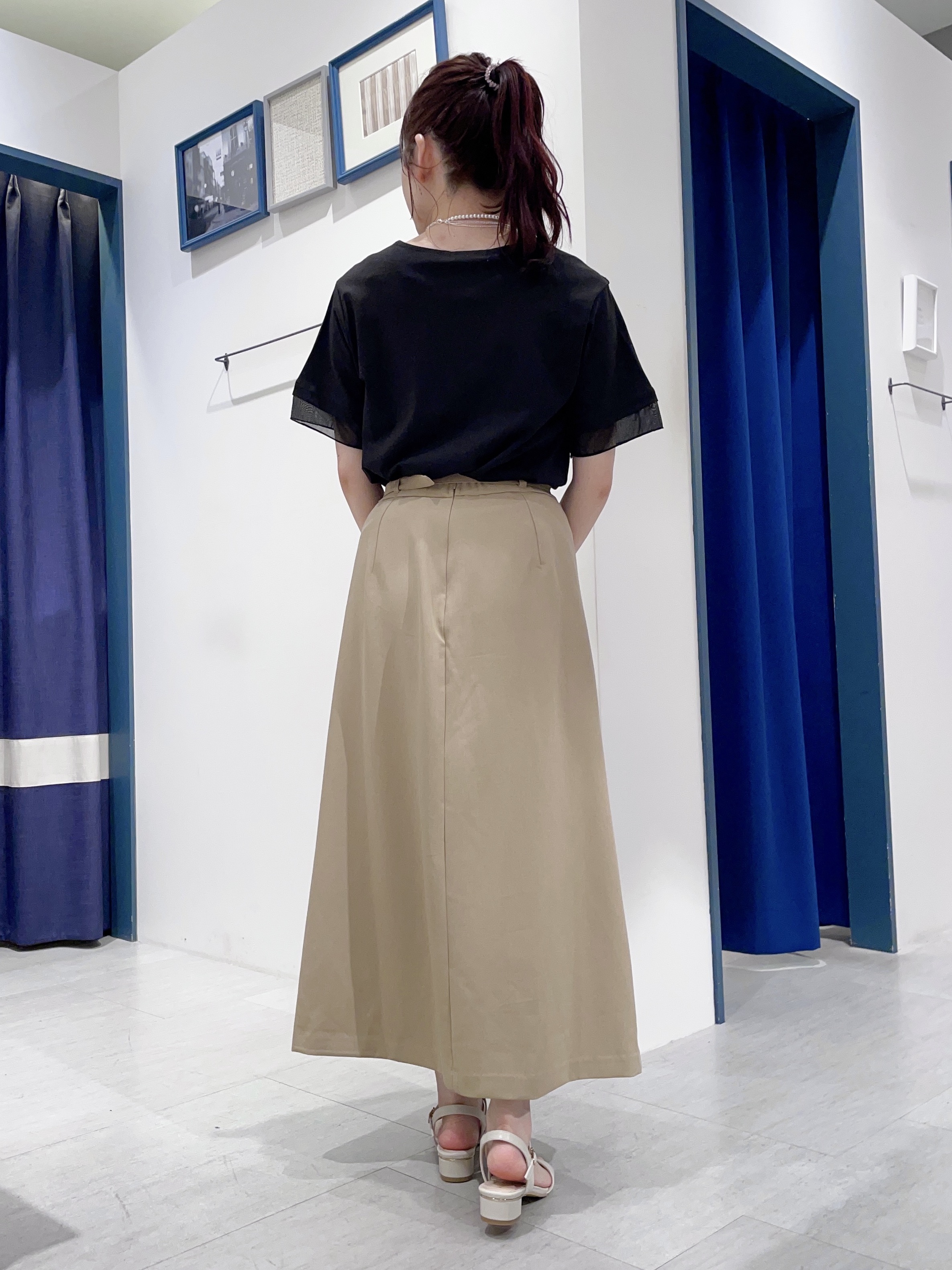 haruさんの「grove｜【二の腕カバー/UVカット・ひんやり】袖口シアースクエアネックTシャツ」を使ったコーディネート