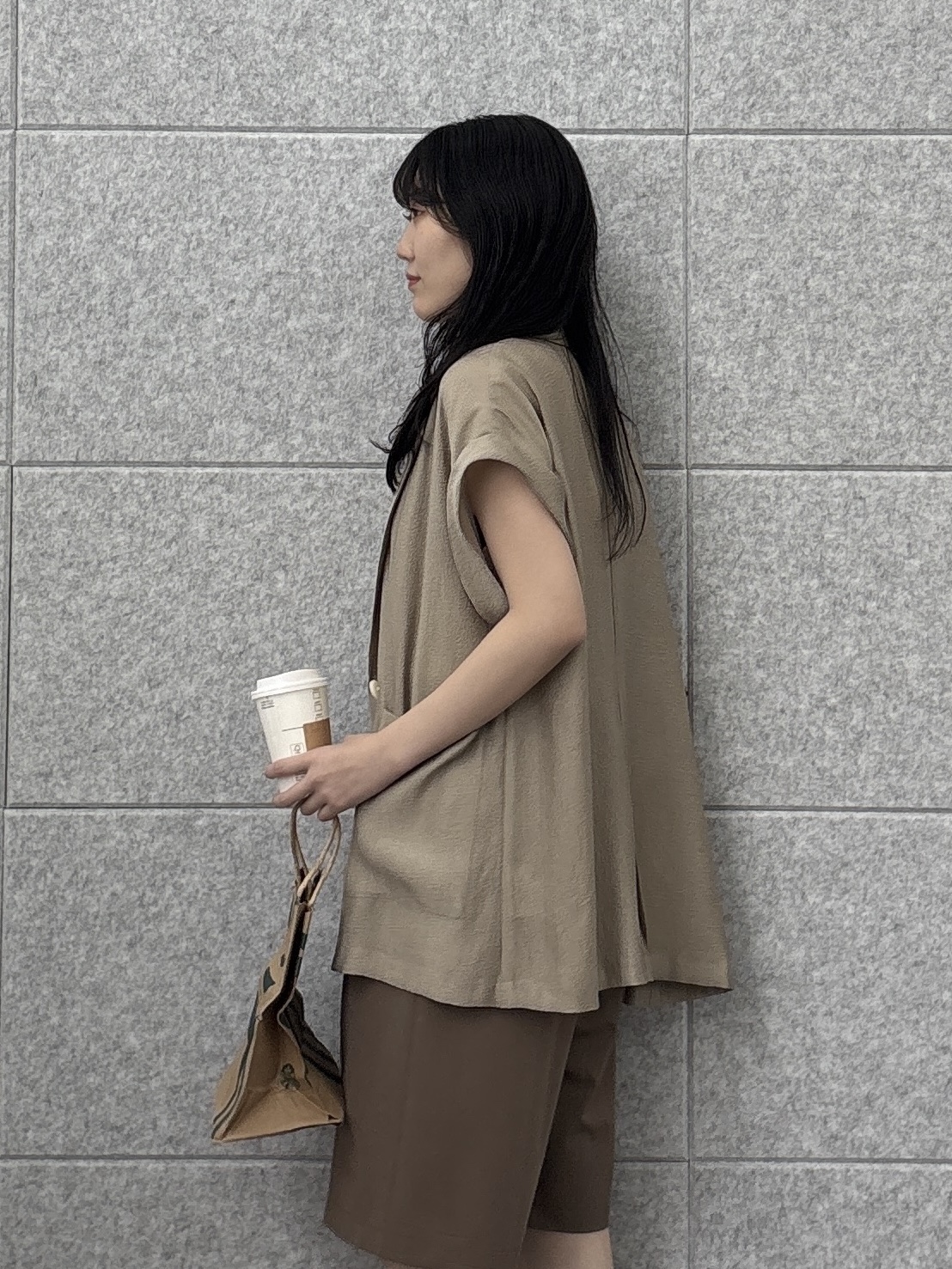 rinaさんの「INDIVI｜ワッシャーシアーダブルジャケット」を使ったコーディネート