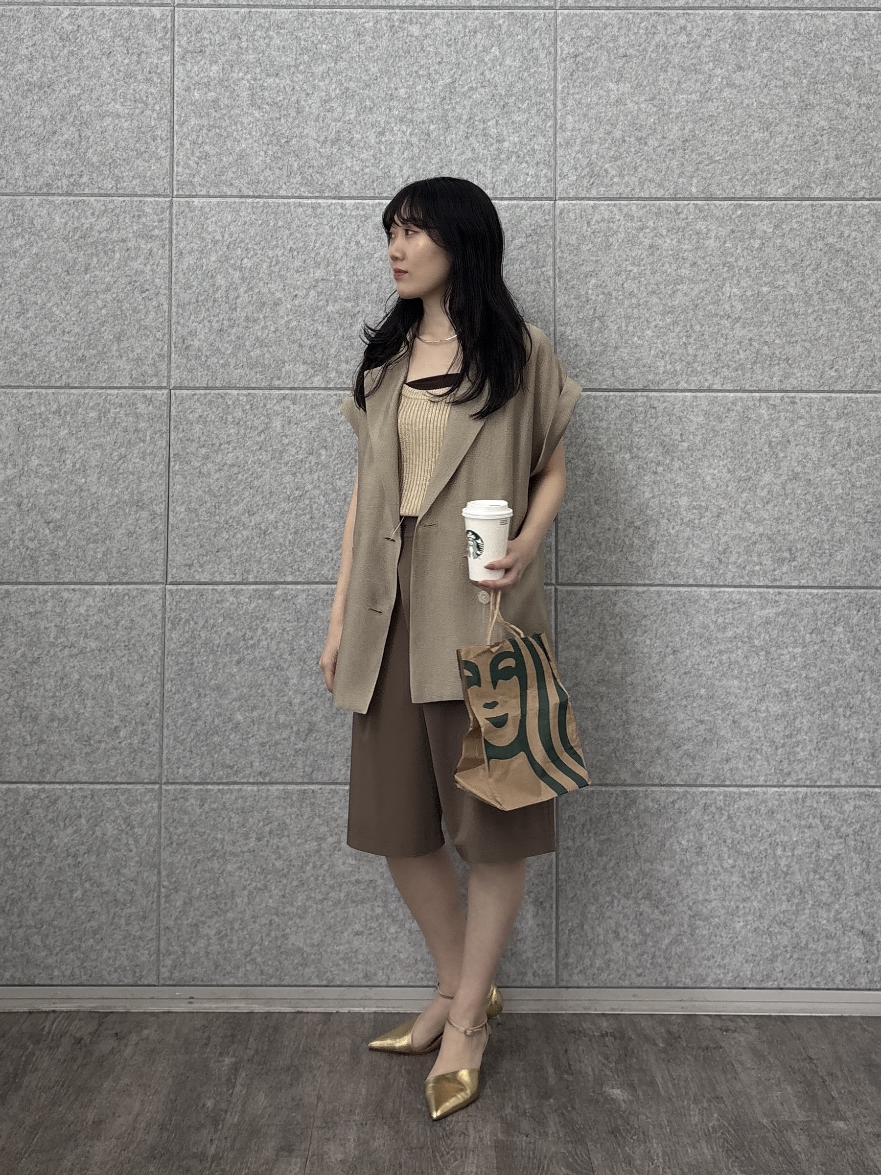 rinaさんの「INDIVI｜ワッシャーシアーダブルジャケット」を使ったコーディネート