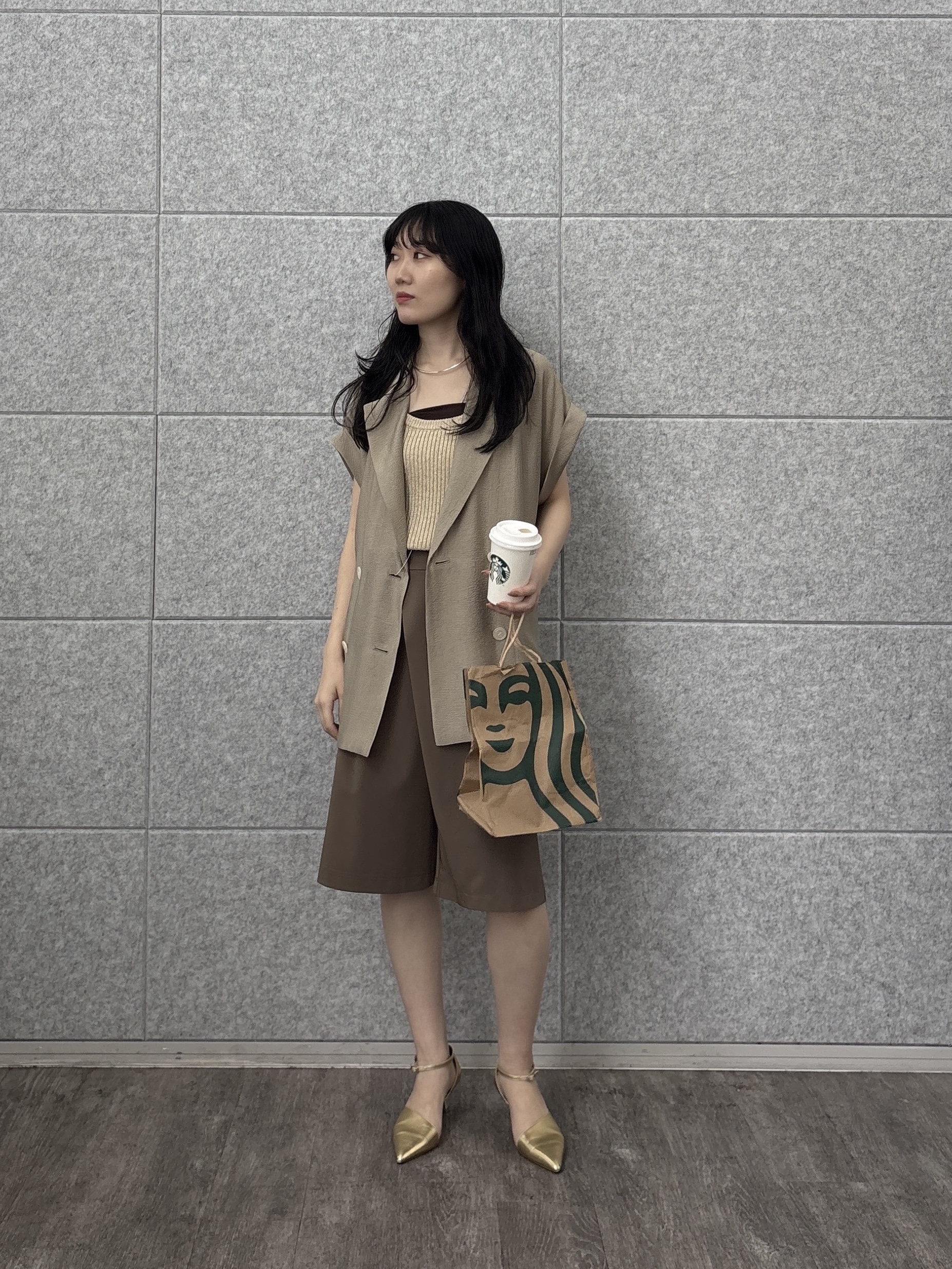 rinaさんの「INDIVI｜ワッシャーシアーダブルジャケット」を使ったコーディネート