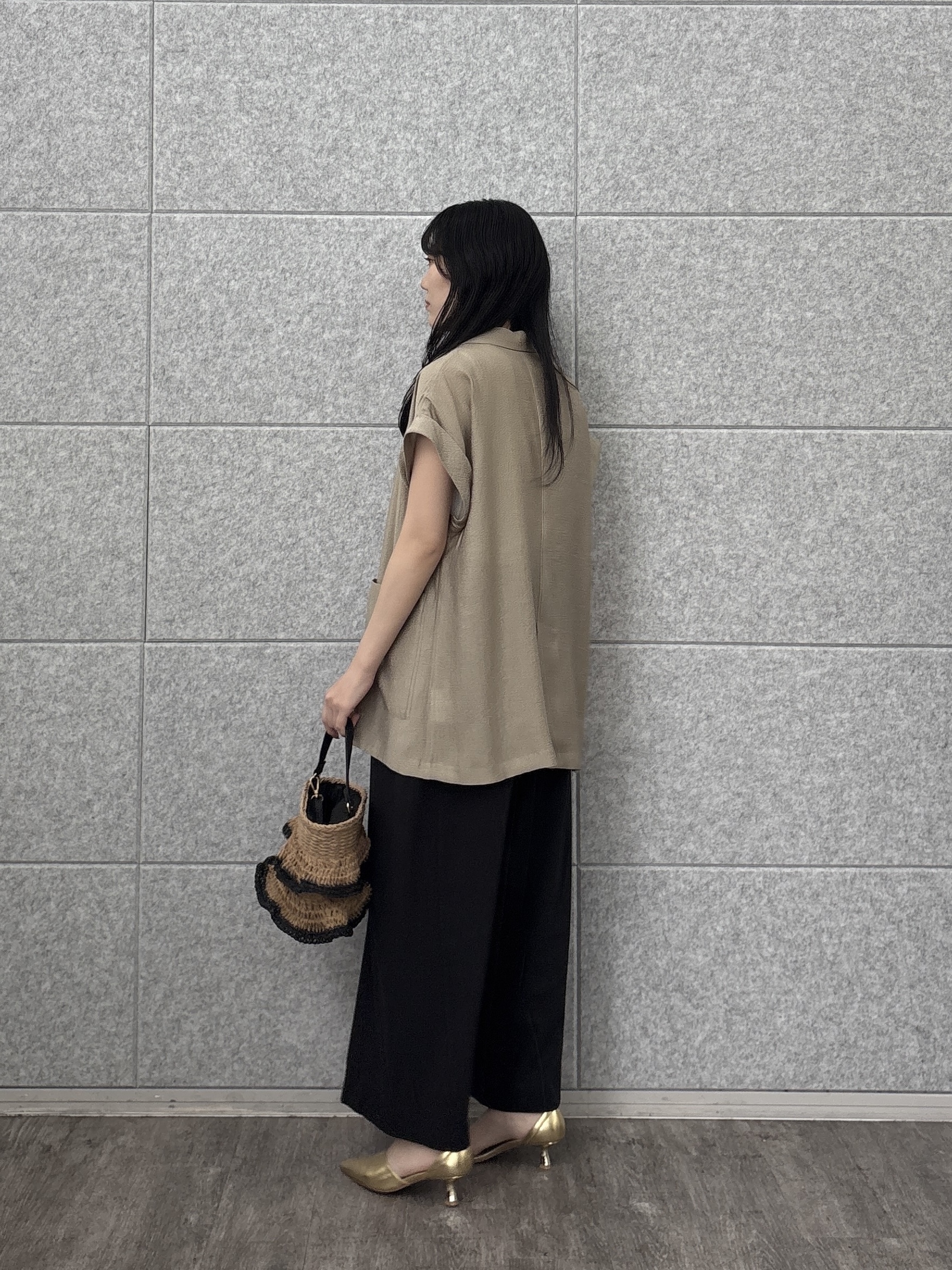 rinaさんの「INDIVI｜ワッシャーシアーダブルジャケット」を使ったコーディネート