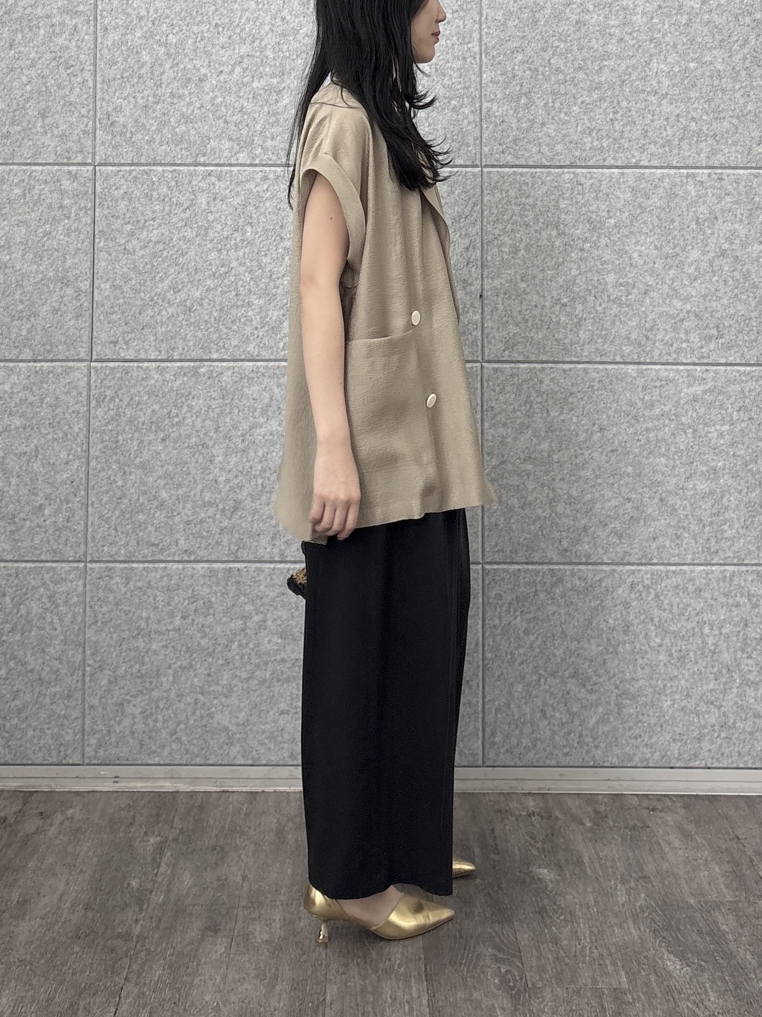 rinaさんの「INDIVI｜ワッシャーシアーダブルジャケット」を使ったコーディネート