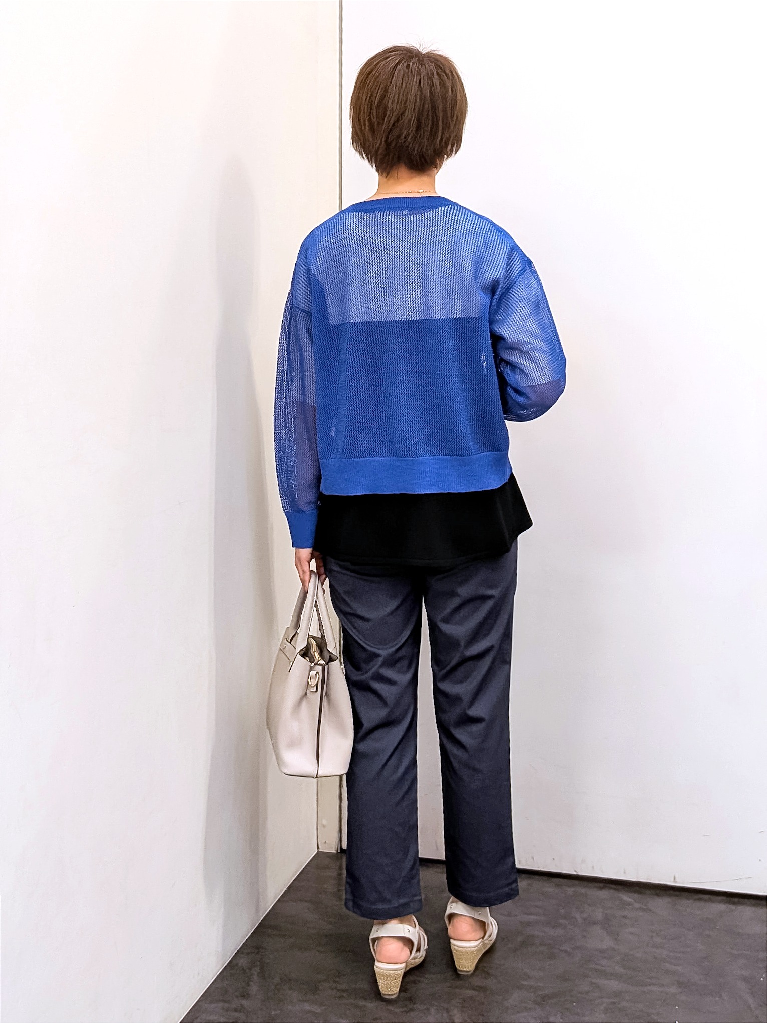 やまちゃんさんの「grove｜【貴島明日香さん着用】ラメメッシュキーネックカーディガン」を使ったコーディネート