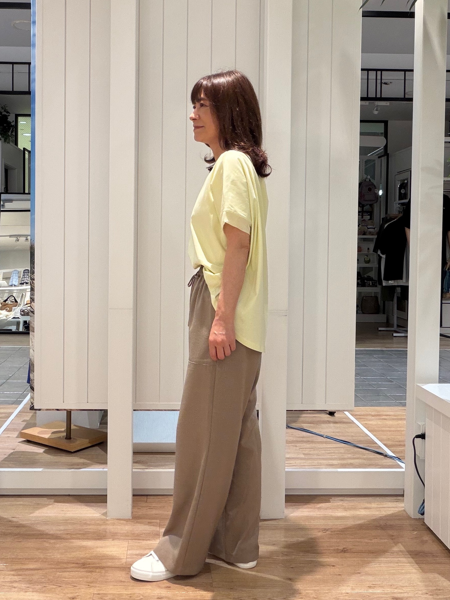 Fujitaさんの「Dessin｜【接触冷感/UVカット】美光沢カットソーワイドシルエット」を使ったコーディネート