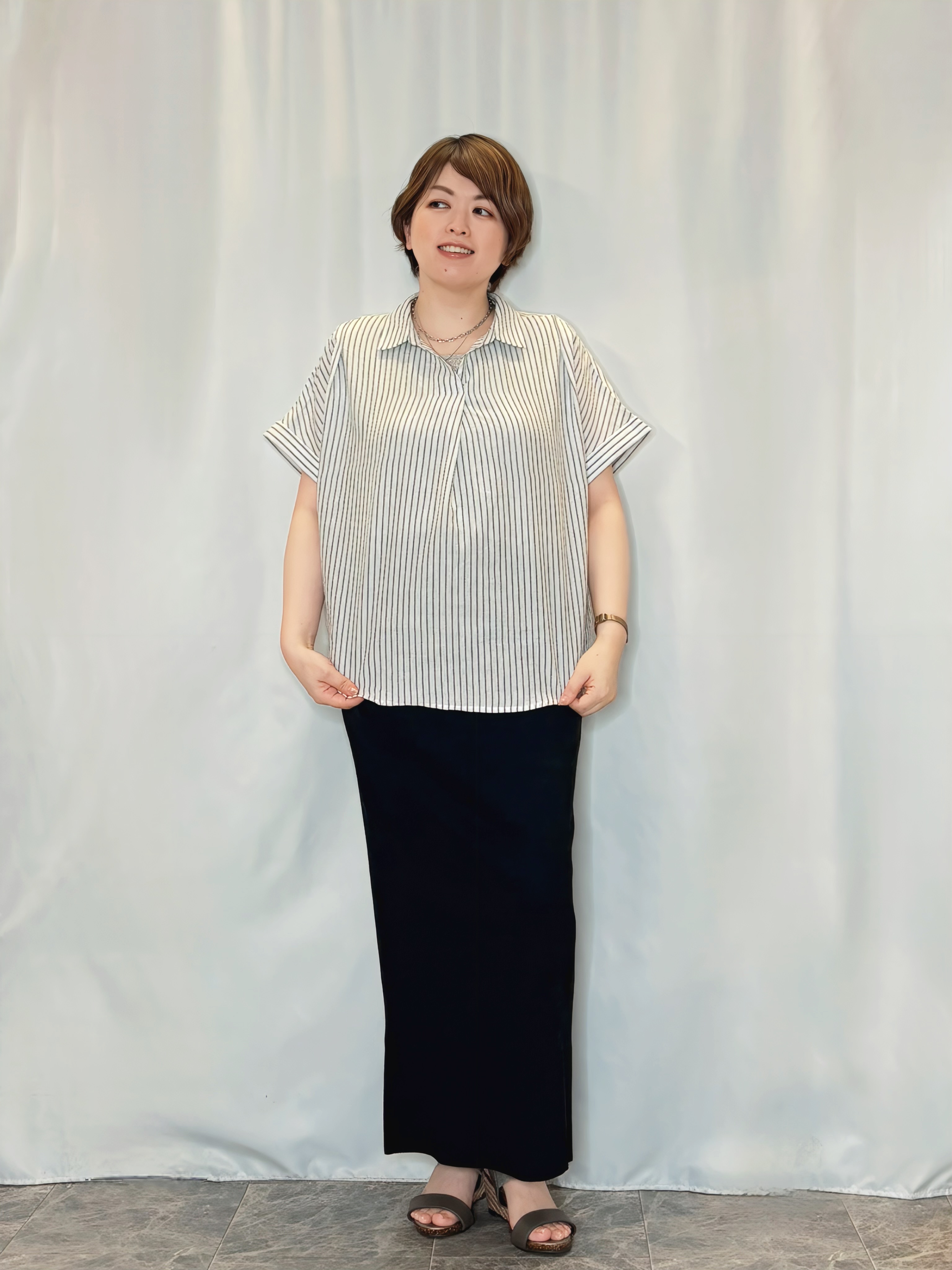 たみさんの「SHOO･LA･RUE｜【ひんやり/UV/S-LL】着ごこちなめらか カノコ編みカーディガン」を使ったコーディネート