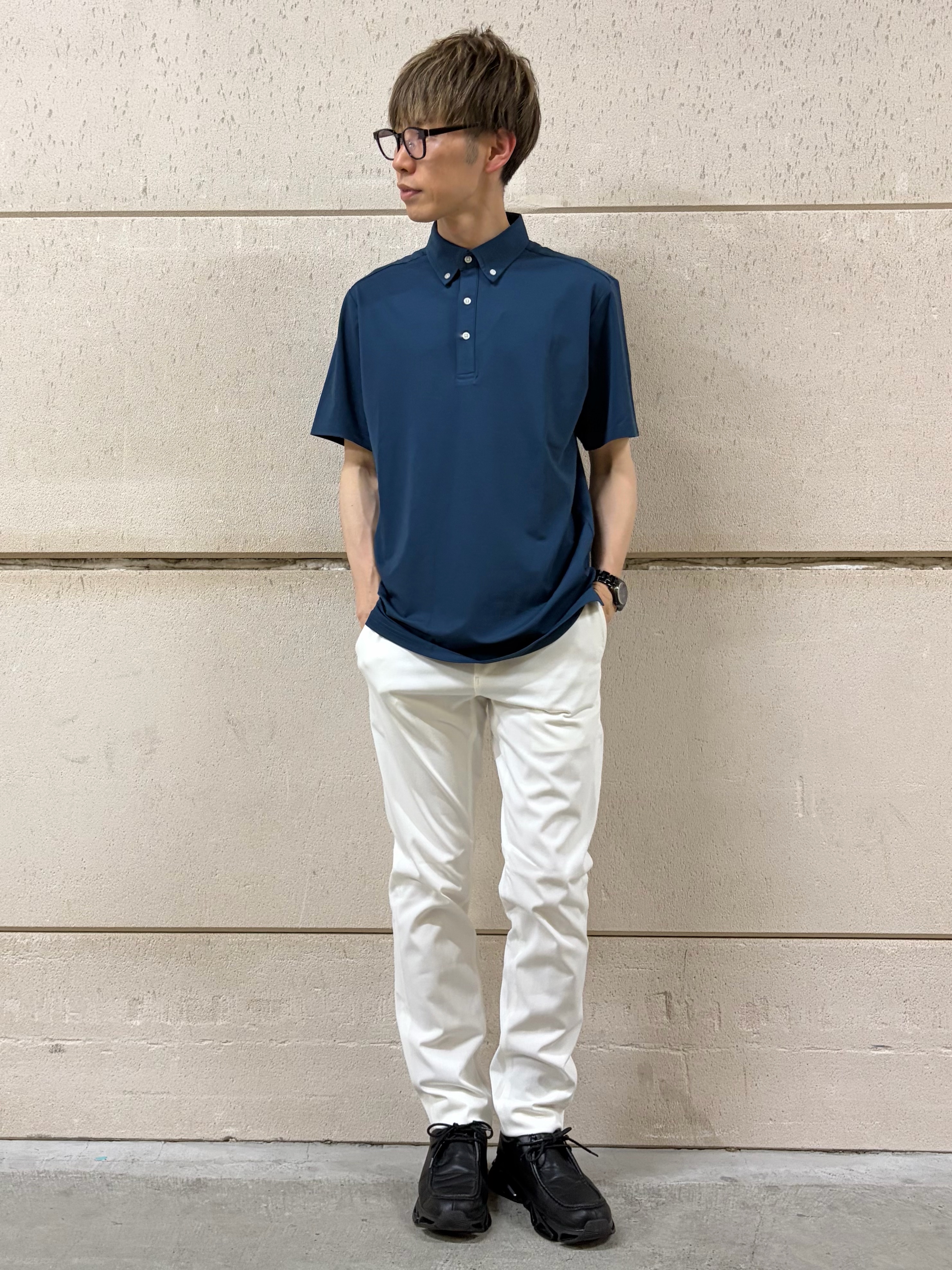 つーじーさんの「THE SHOP TK｜アイス カノコポロシャツ【接触冷感／洗濯機OK】」を使ったコーディネート