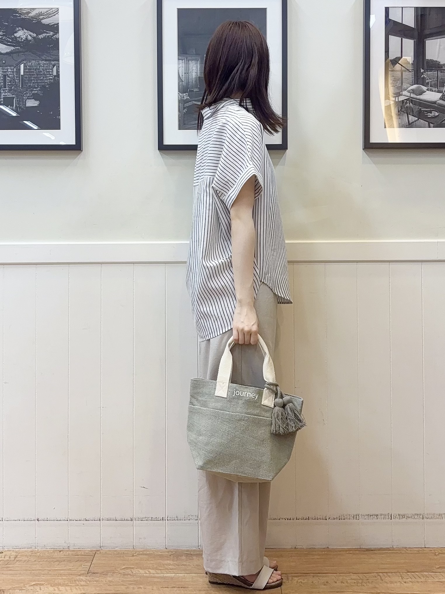 えぬさんの「SHOO･LA･RUE｜【ひんやり/UV】インせず着られる フレンチリネンスキッパーシャツ」を使ったコーディネート