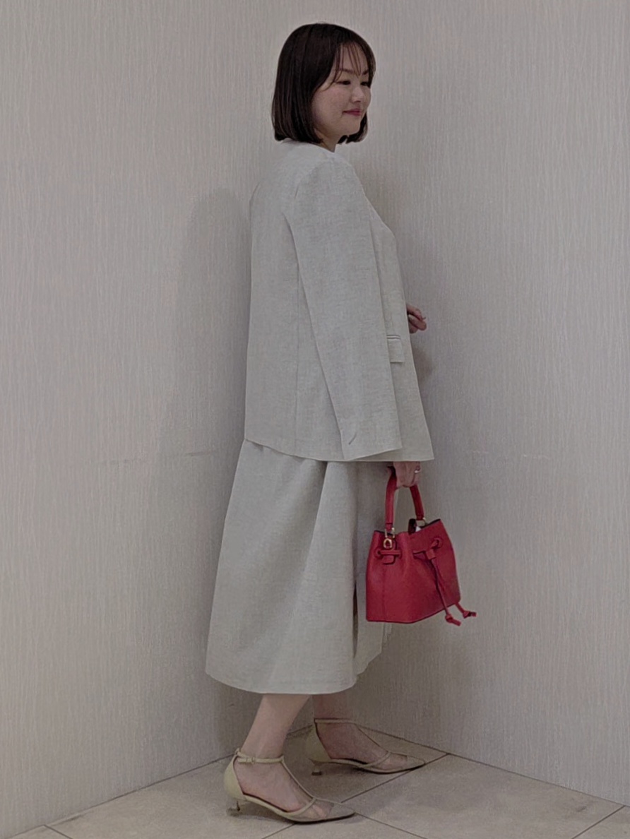 naokoさんの「UNTITLED｜【さらりと快適/セットアップ可/UV/接触冷感】スラブカラーレスジャケット」を使ったコーディネート