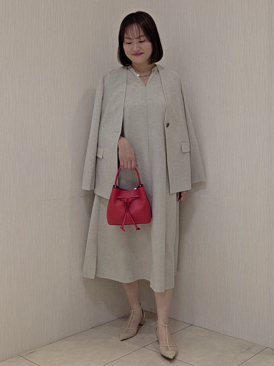 naokoさんの「UNTITLED｜【さらりと快適/セットアップ可/UV/接触冷感】スラブカラーレスジャケット」を使ったコーディネート