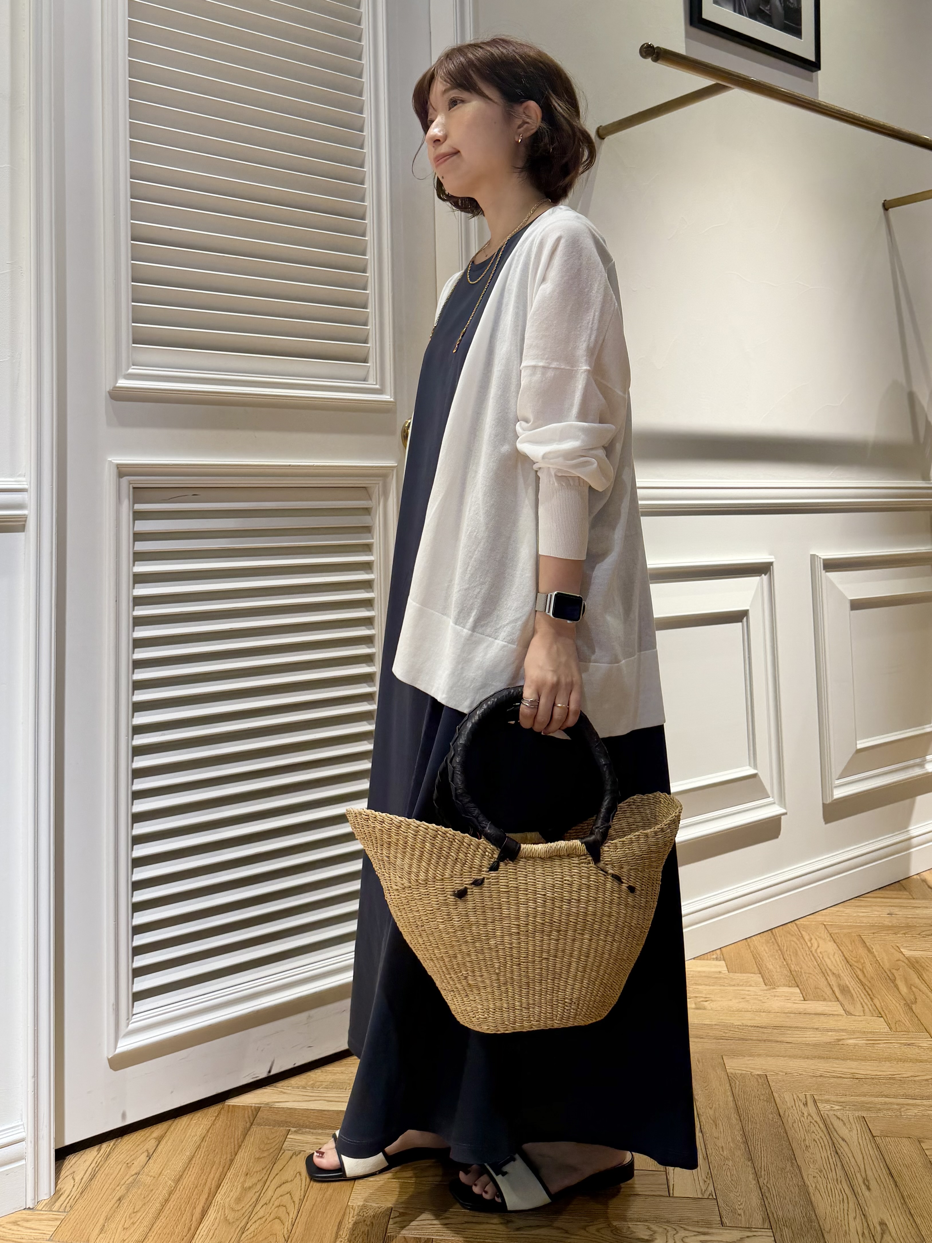 つじ まこさんの「DRESSTERIOR｜【接触冷感/UVカット】ウォッシャブル スピンコットン カーディガン」を使ったコーディネート