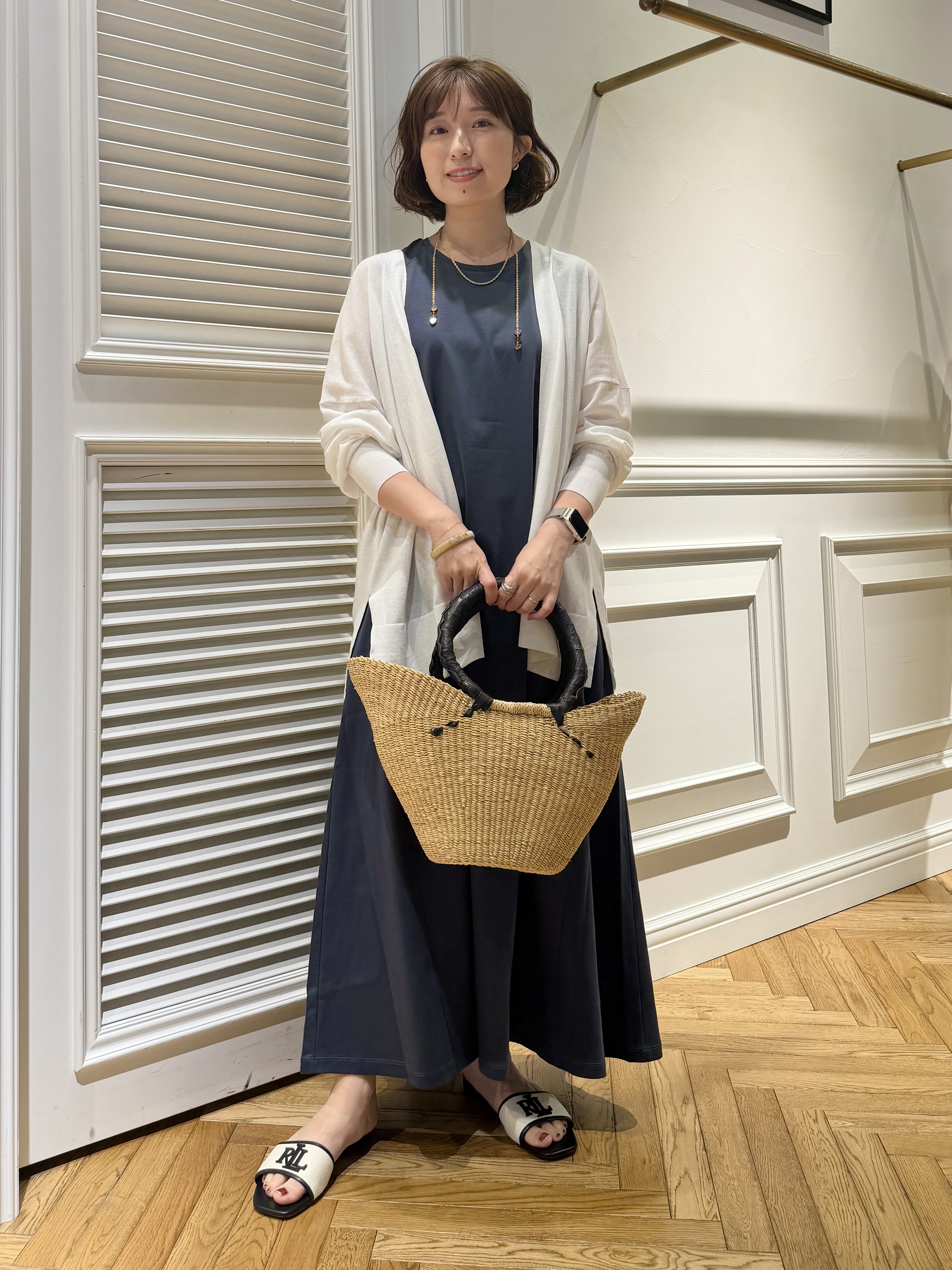 つじ まこさんの「DRESSTERIOR｜【接触冷感/UVカット】ウォッシャブル スピンコットン カーディガン」を使ったコーディネート