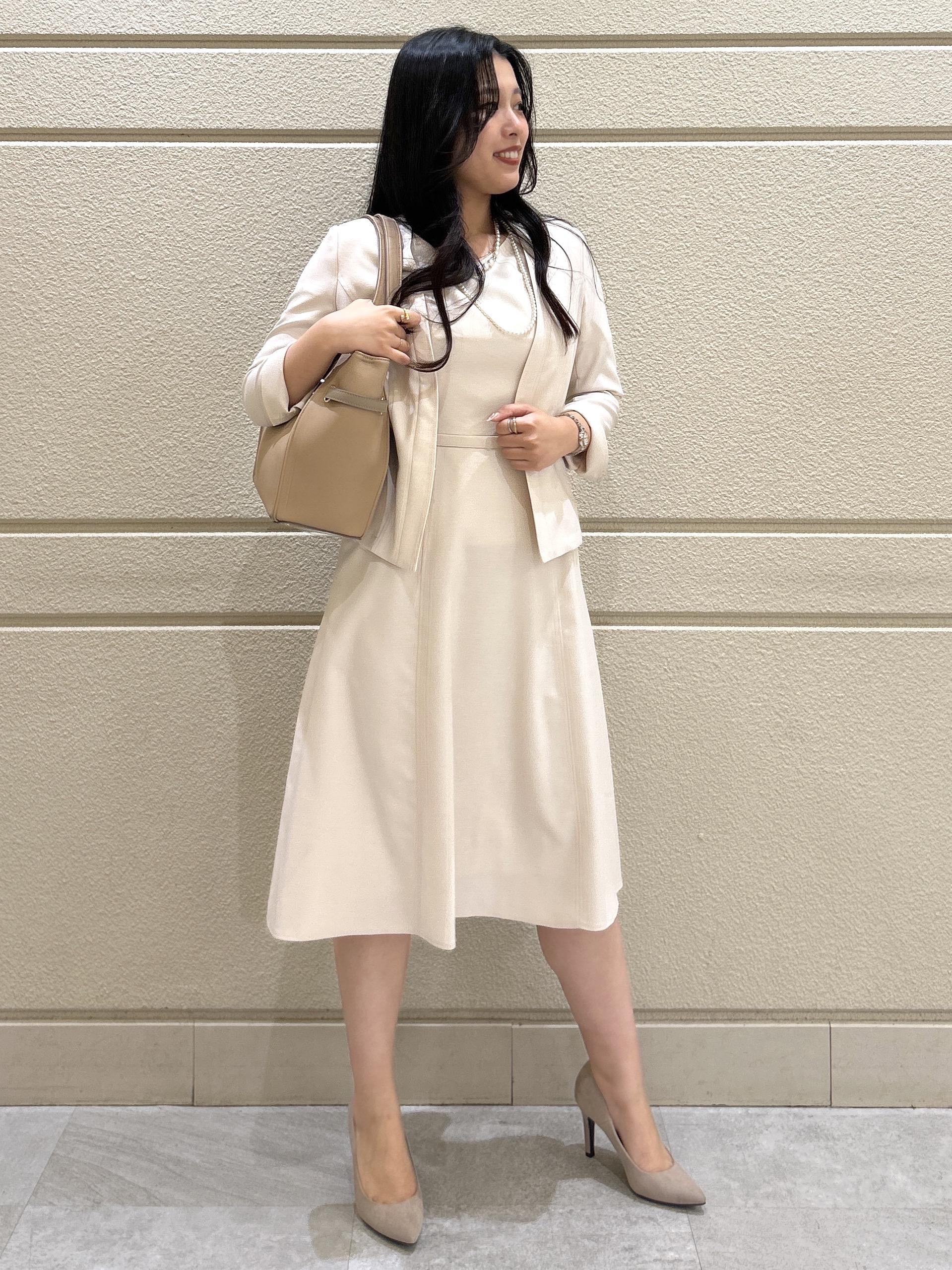 Momokaさんの「COUP DE CHANCE｜【日本製／接触冷感／UVケア／手洗い可】リネンライクノーカラージャケット」を使ったコーディネート