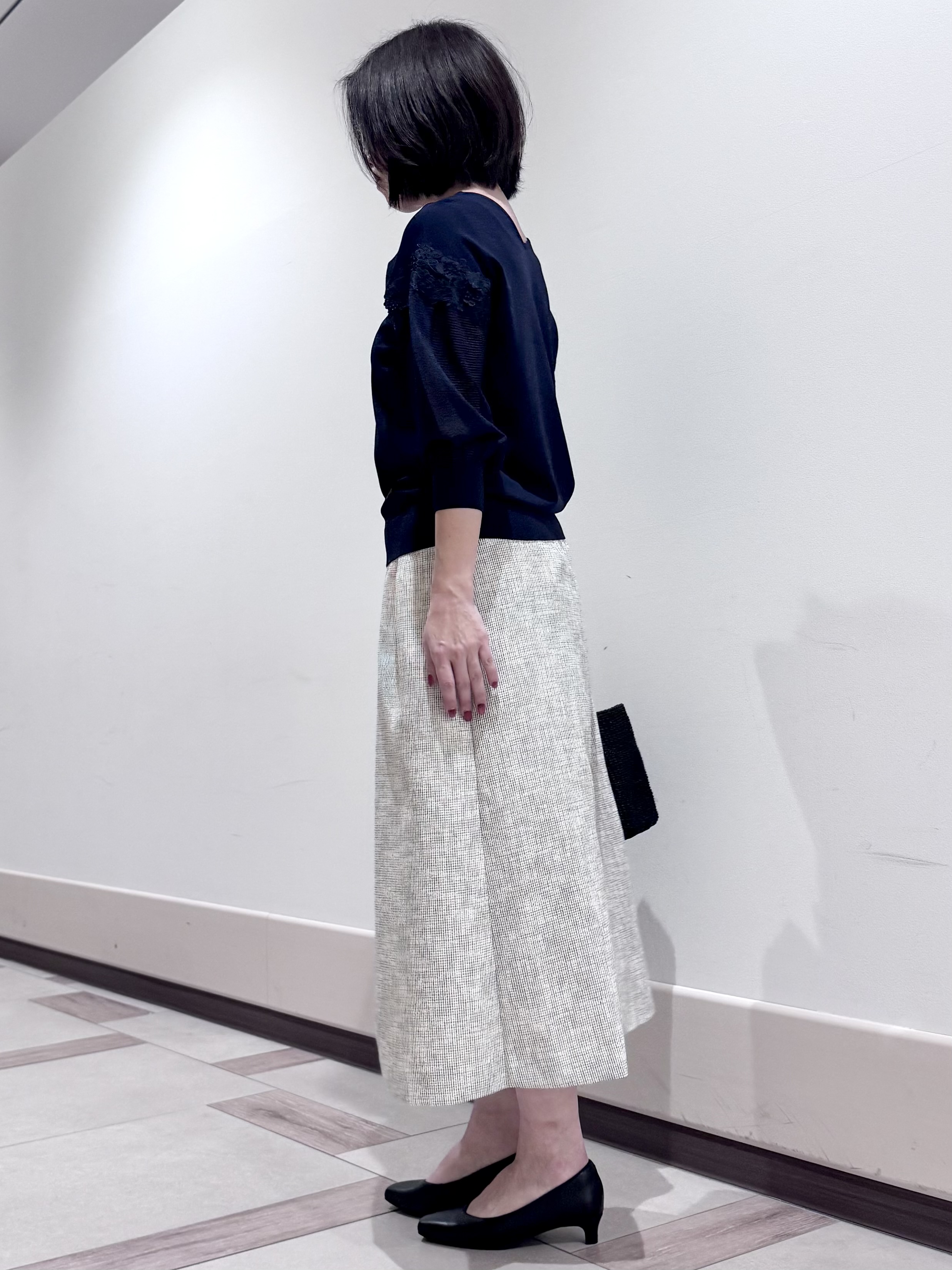 kaeさんの「Reflect｜【前後2WAY】レーススリーブデザインニット」を使ったコーディネート